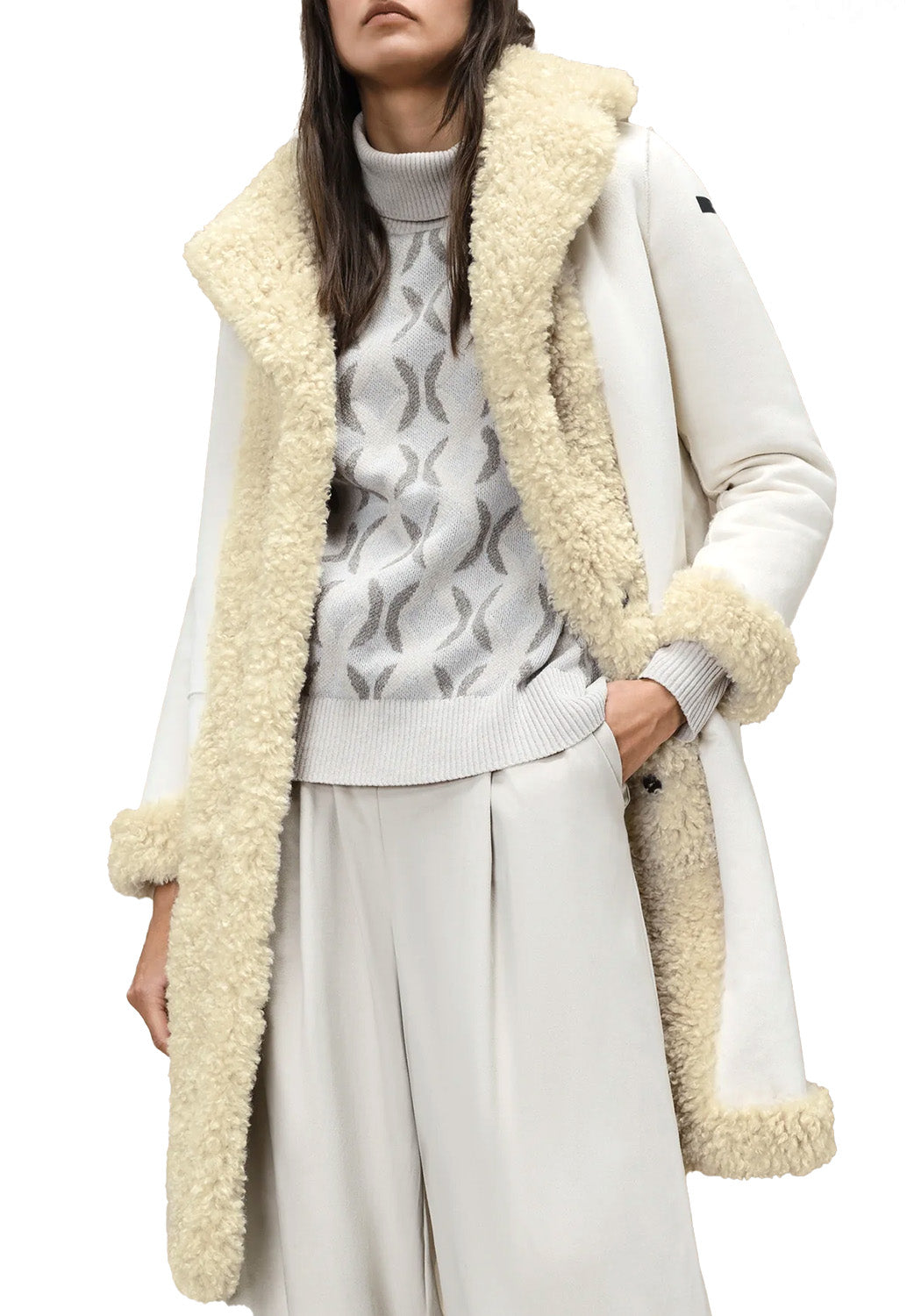  Rrd Lamb Coat Wom Giallo Macaro Woman - 3