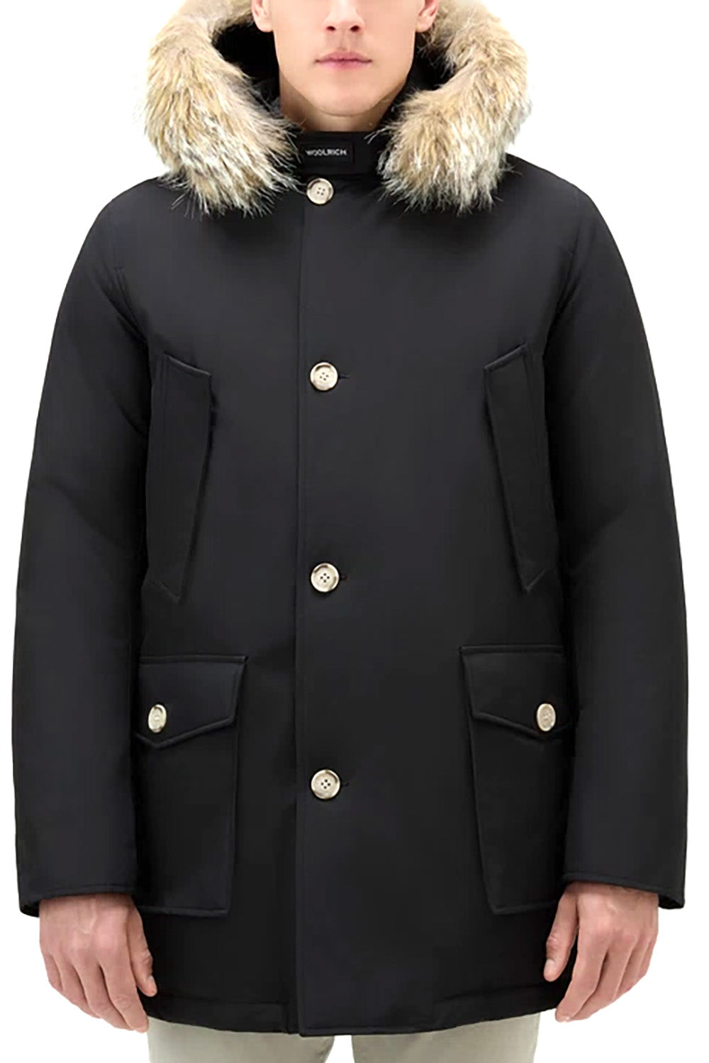  Woolrich Wollrich Arctic Parka In Ramar Black Uomo - 2