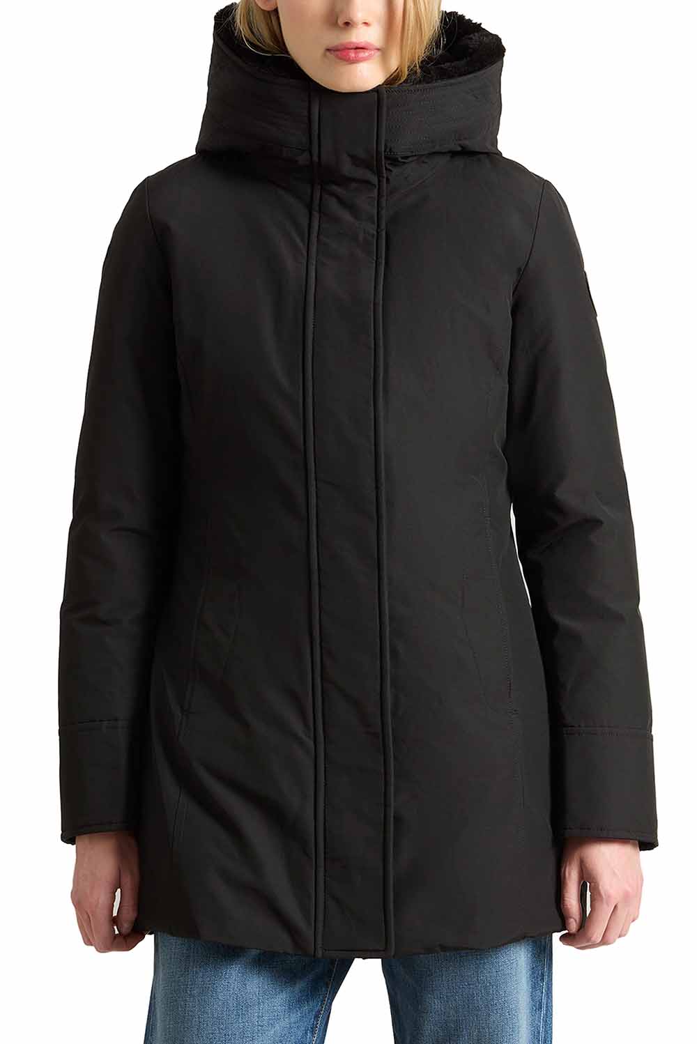  Woolrich Boulder Faux Parka Black Woman - 2