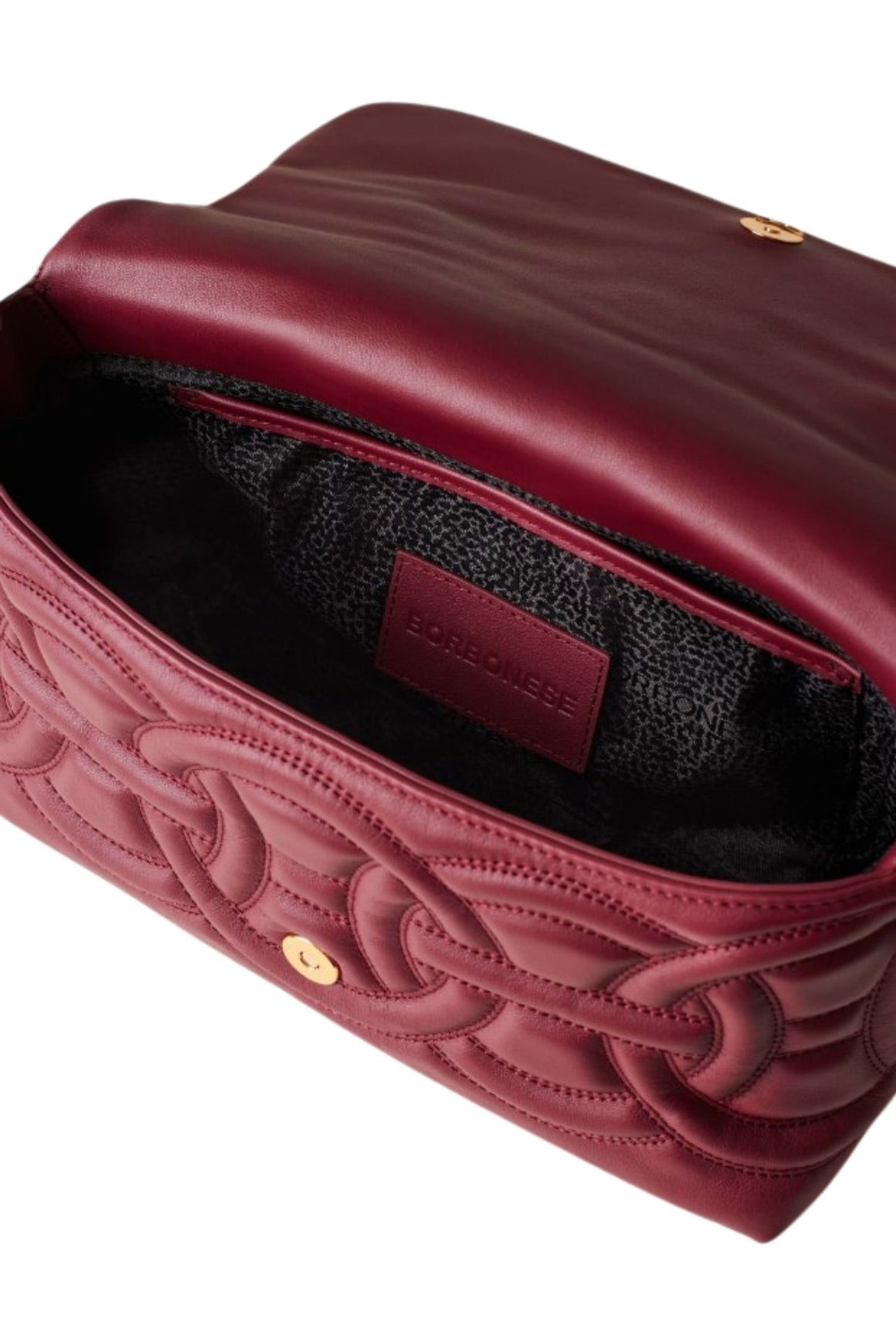  Borbonese Rondò Borsa Cross Over Small<br/> Merlot Woman - 2