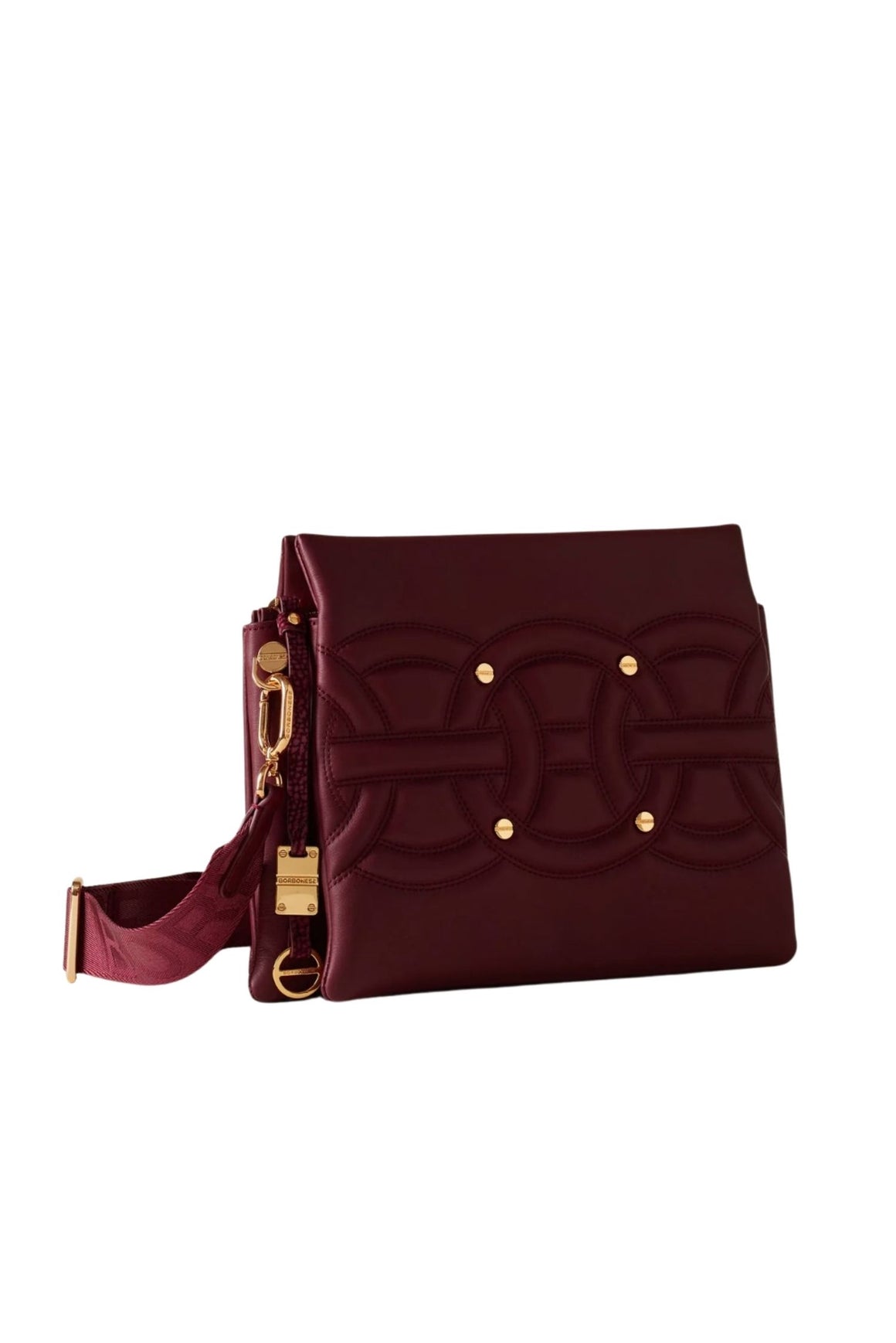  Borbonese Rondò Borsa Cross Over Trifolder Medium<br/> Merlot Woman - 2