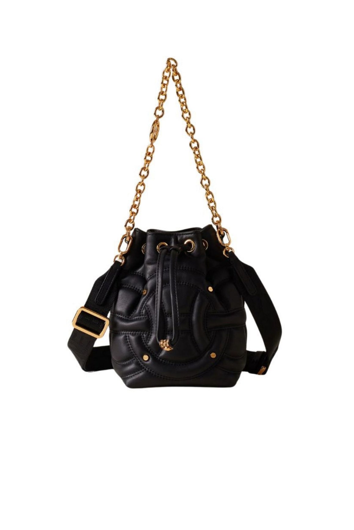  Borbonese Rondò Secchiello Mini Bag Nero Op Natural Woman - 2
