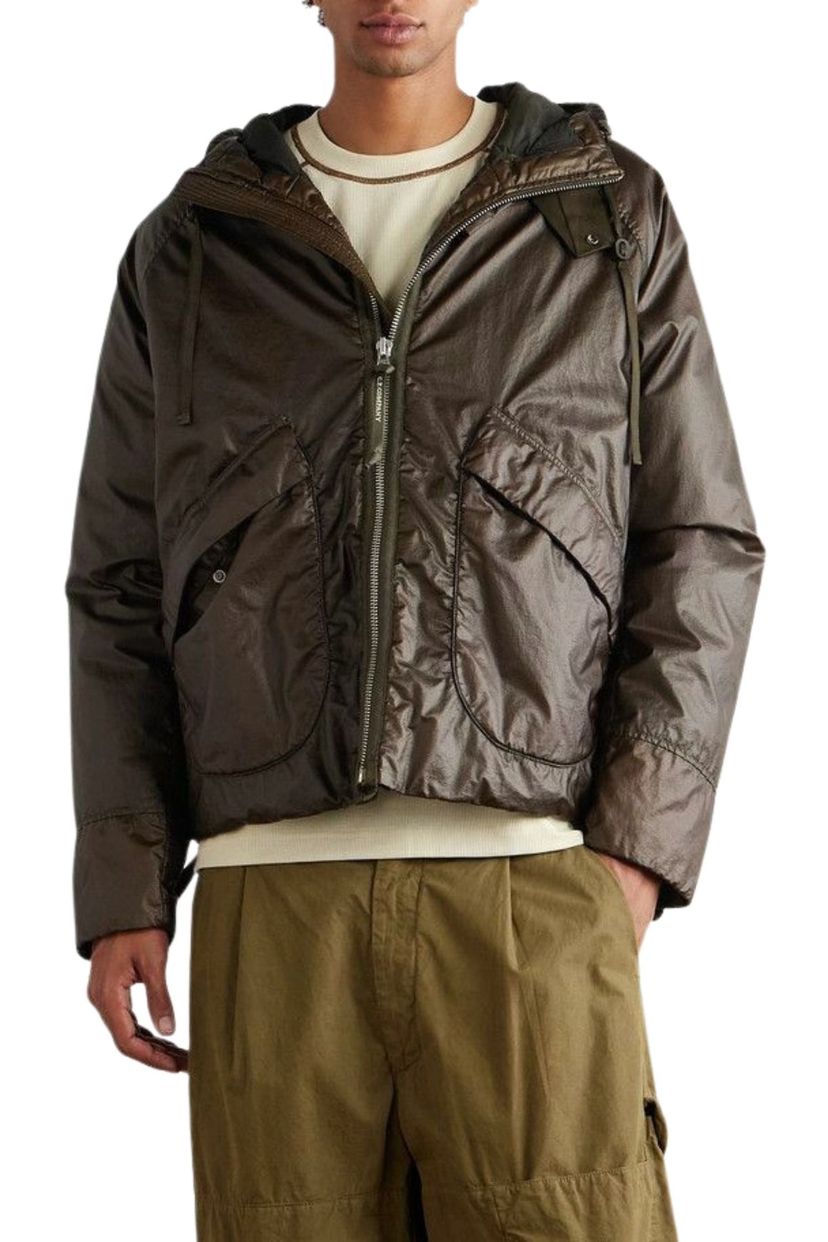 Cp Company Opal Goggle Down Jacket Ivi Green Ivy Green Uomo - 2