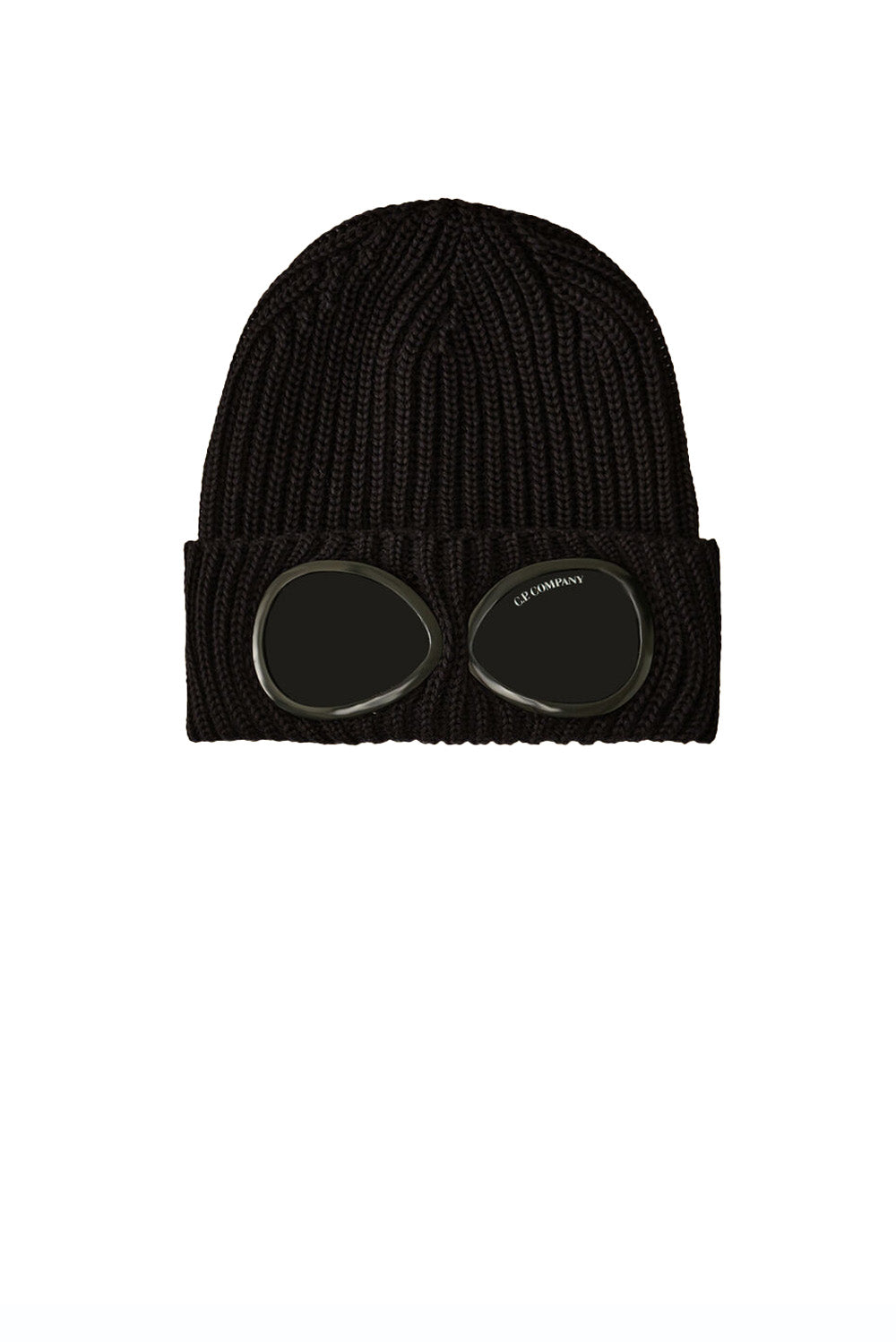  Cp Company Merino Wool Logo Google Black Uomo - 1