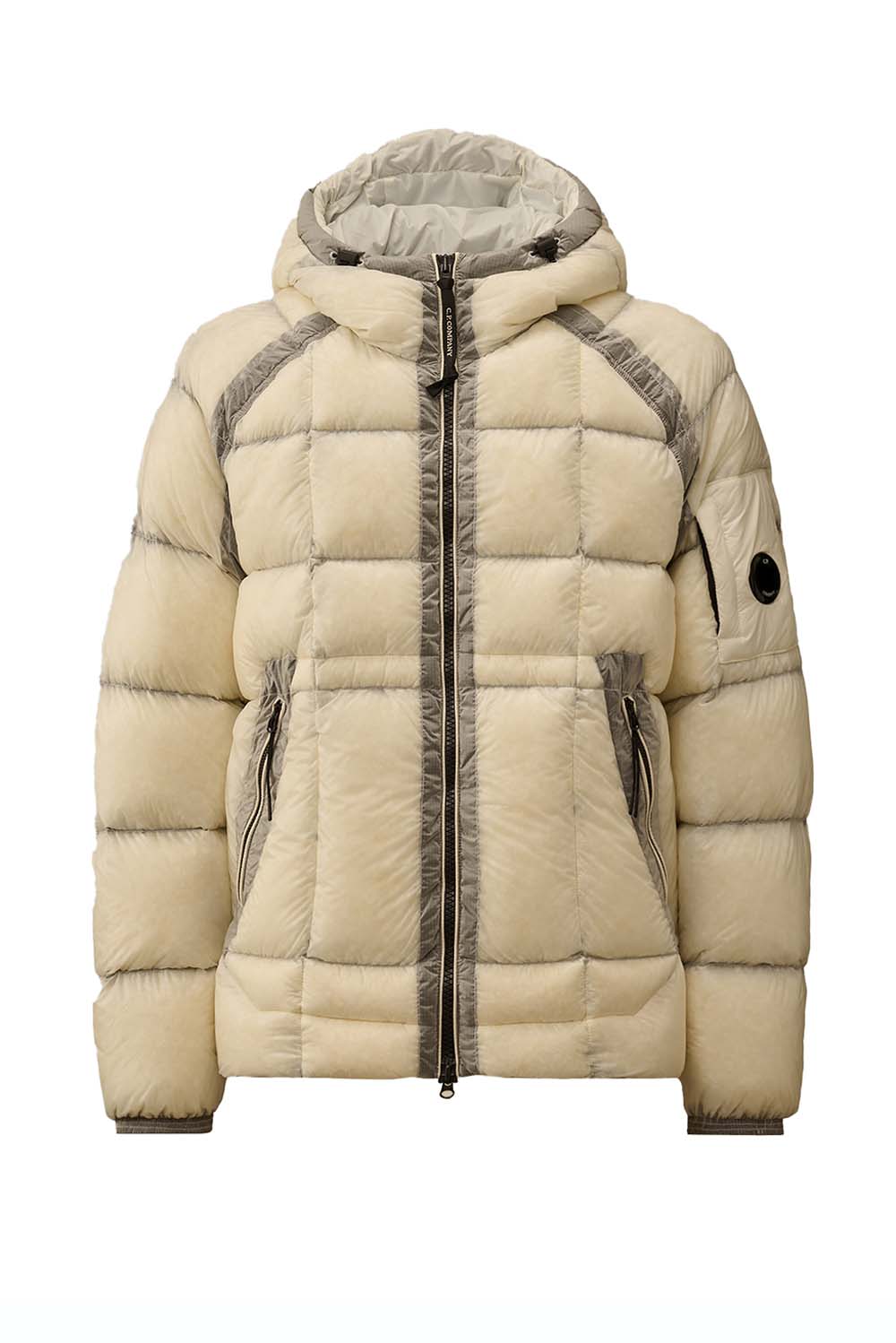  Cp Company Shell Hooded Down Puffer Jacket Gauze White Uomo - 1