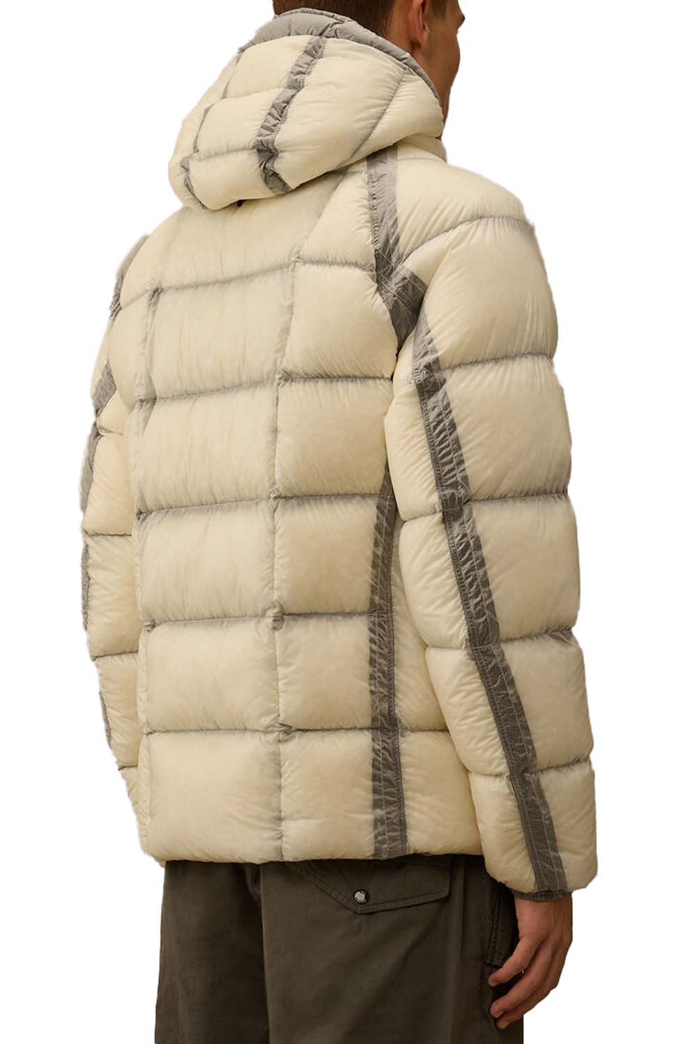  Cp Company Shell Hooded Down Puffer Jacket Gauze White Uomo - 3