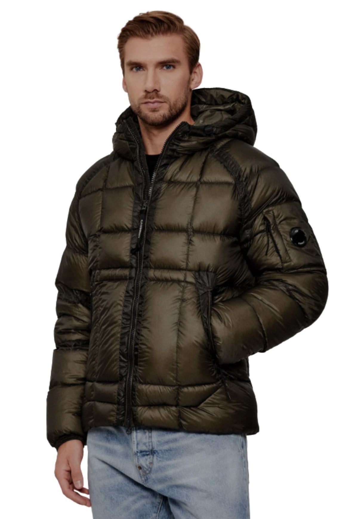  Cp Company Shell Hooded Down Puffer Jacket Ivy Green Uomo - 2