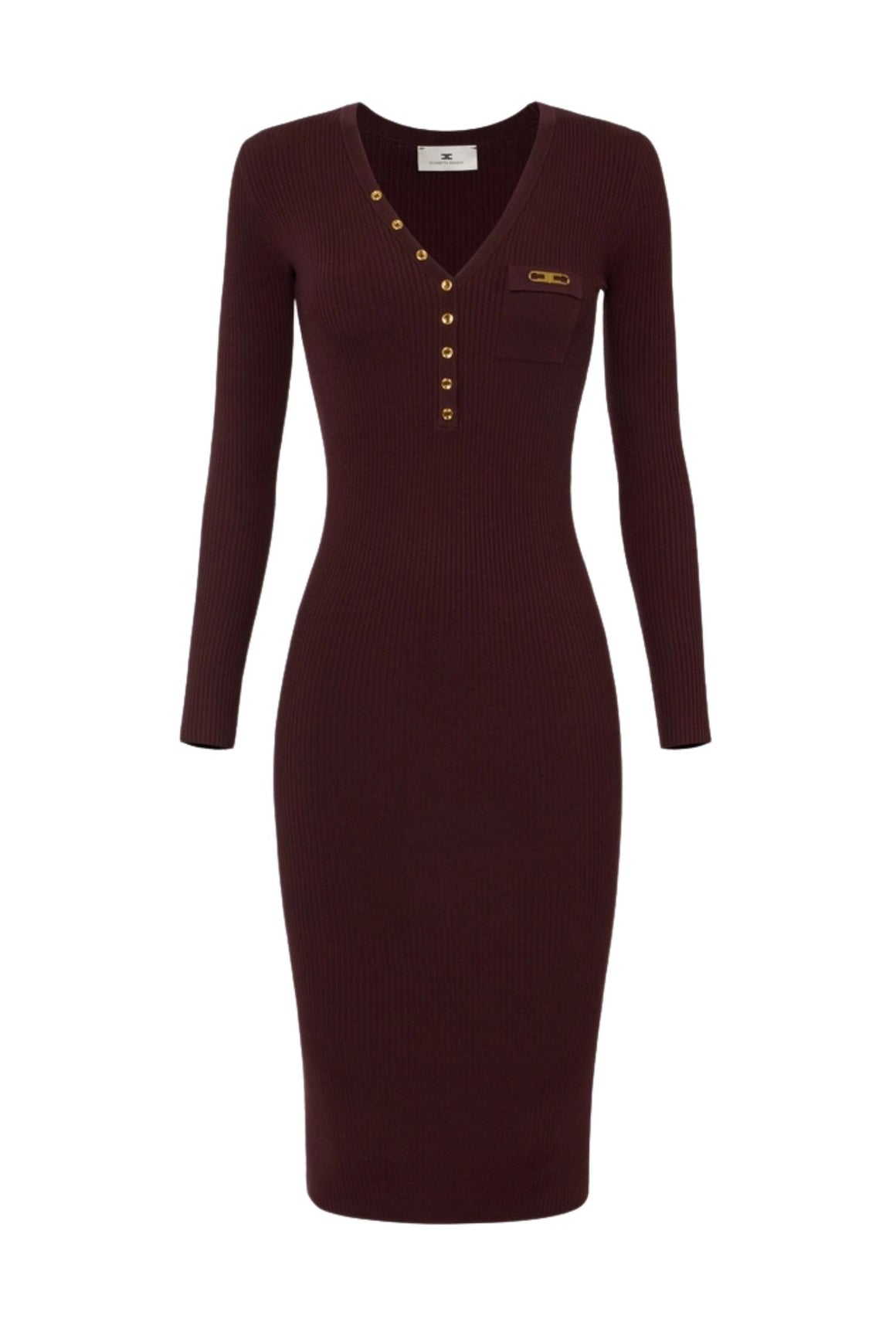  Elisabetta Franchi Abito In Maglia Merlot Woman - 1