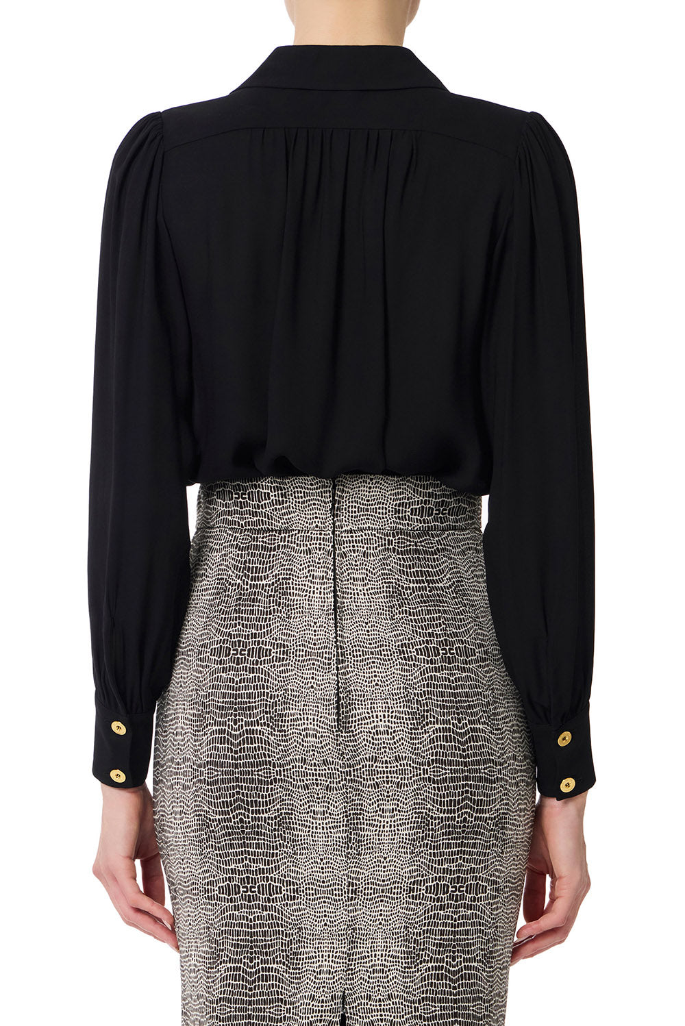  Elisabetta Franchi Camicia In Georgette Nero Woman - 3