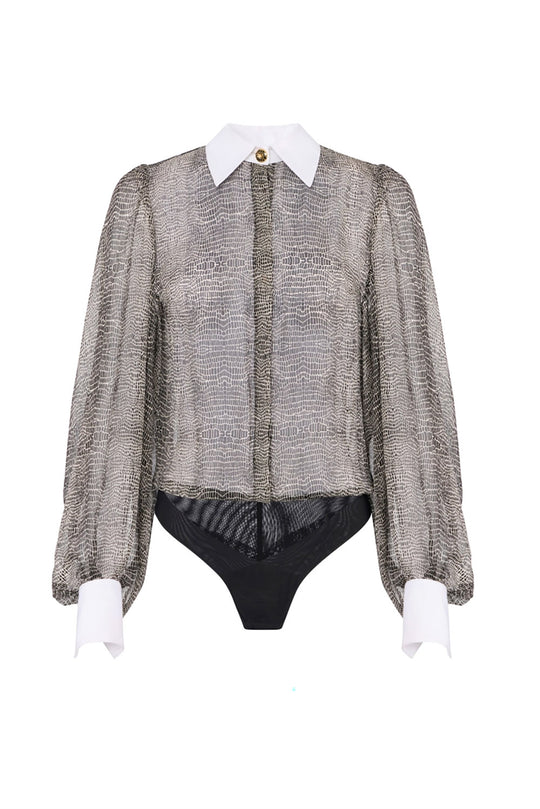 Elisabetta Franchi Body con stampa pitone