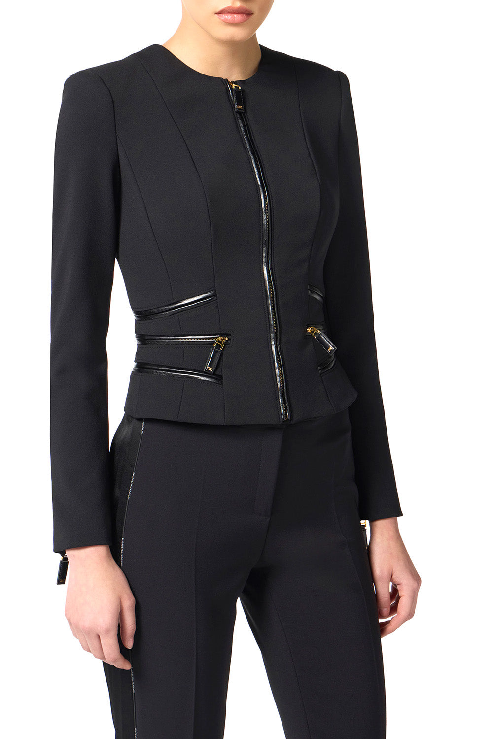  Elisabetta Franchi Giacca In Crêpe Nero Woman - 2