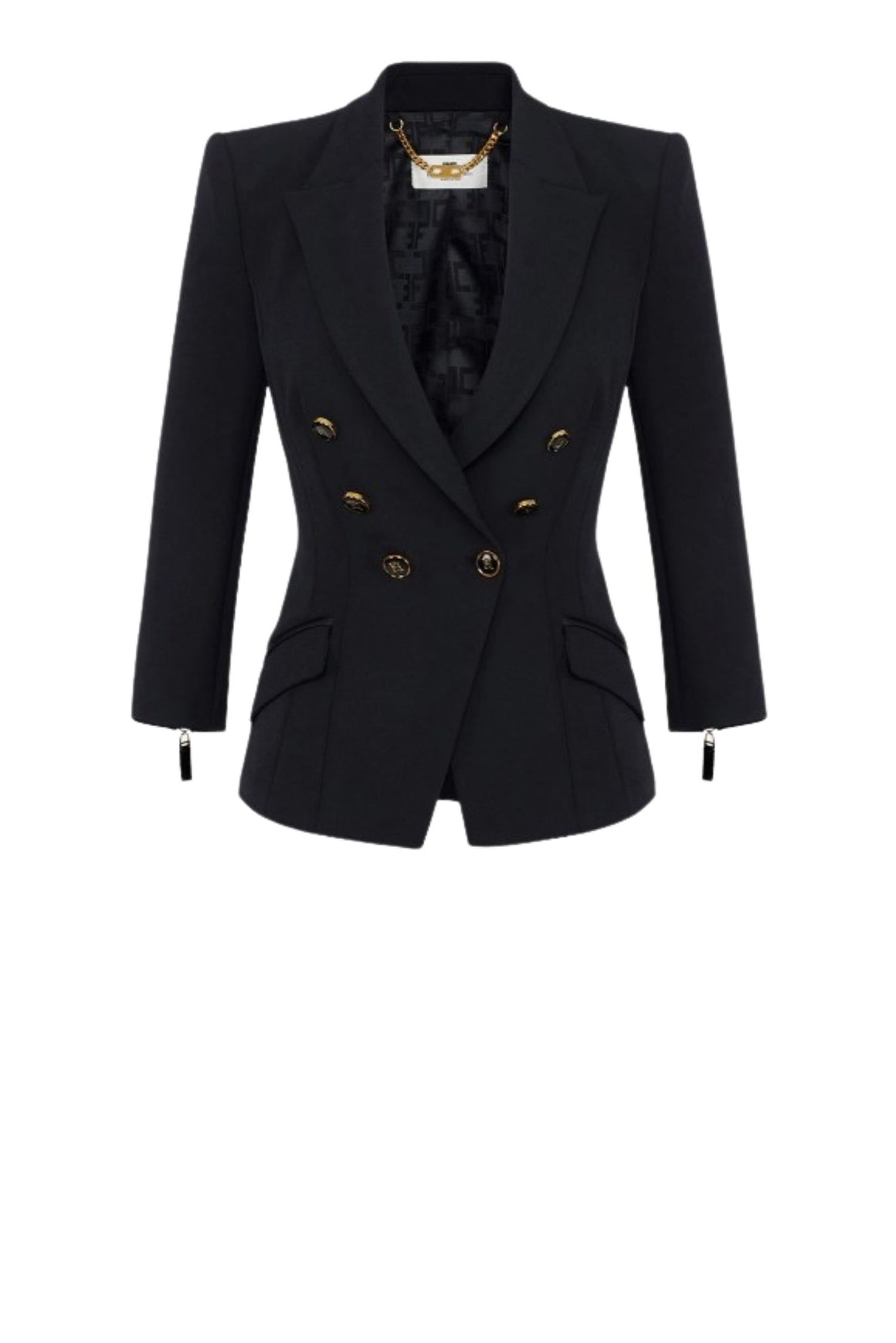  Elisabetta Franchi Giacca In Doppio Crèpe Colore Nero Woman - 1