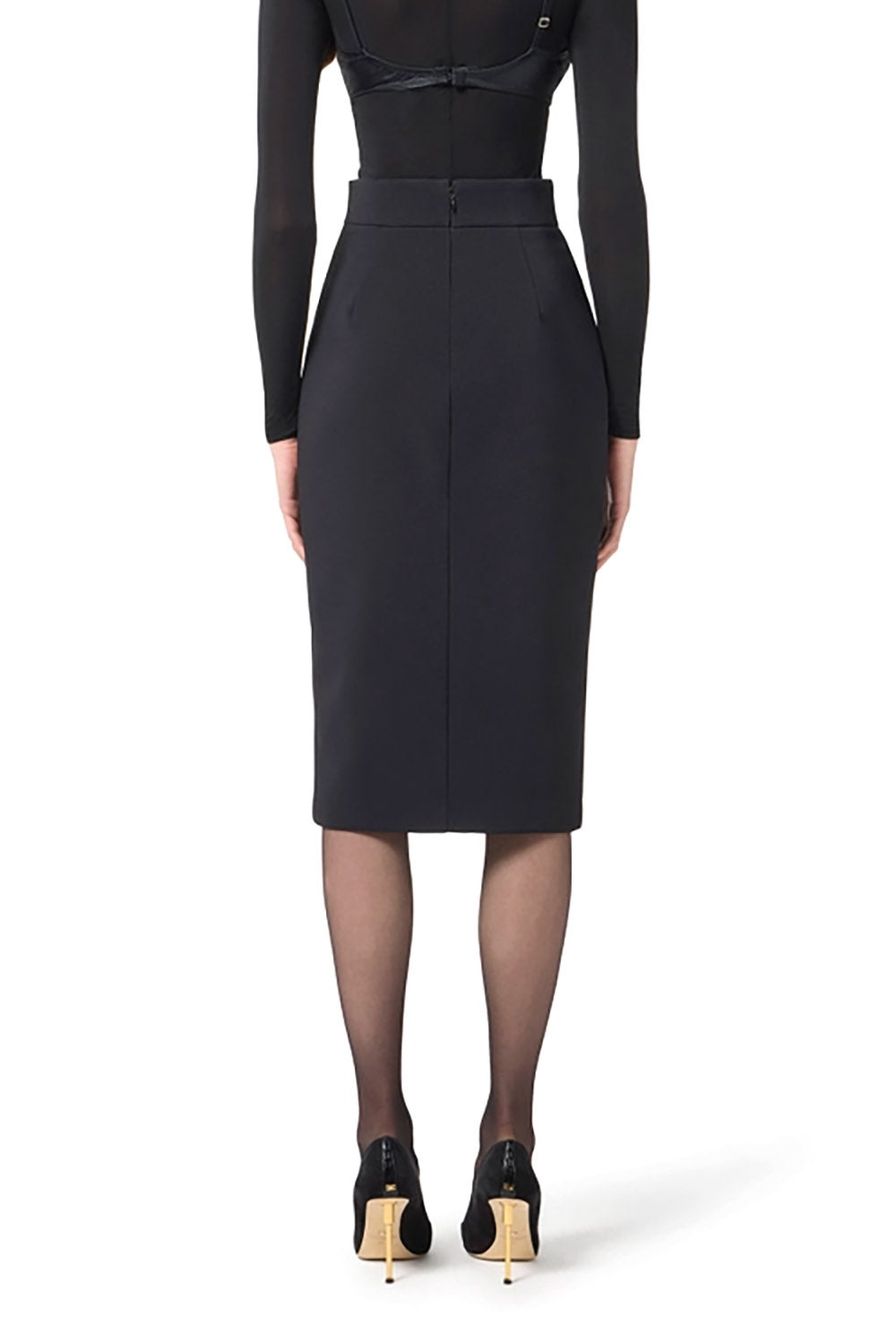  Elisabetta Franchi Gonna In Crêpe Nero Woman - 3