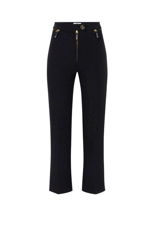 Pantaloni in doppio crêpe colore nero
