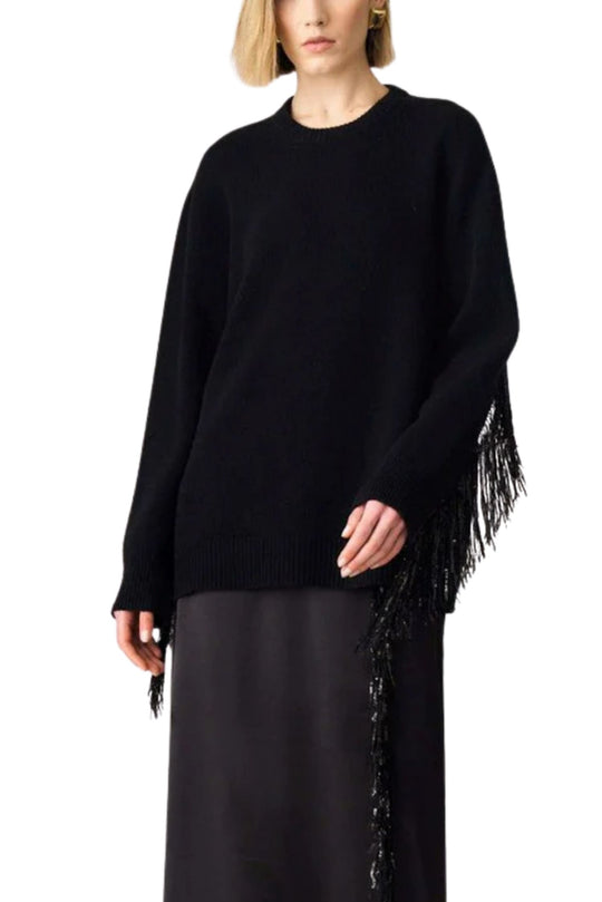 JUCCA Maglia over con frange sulle spalle