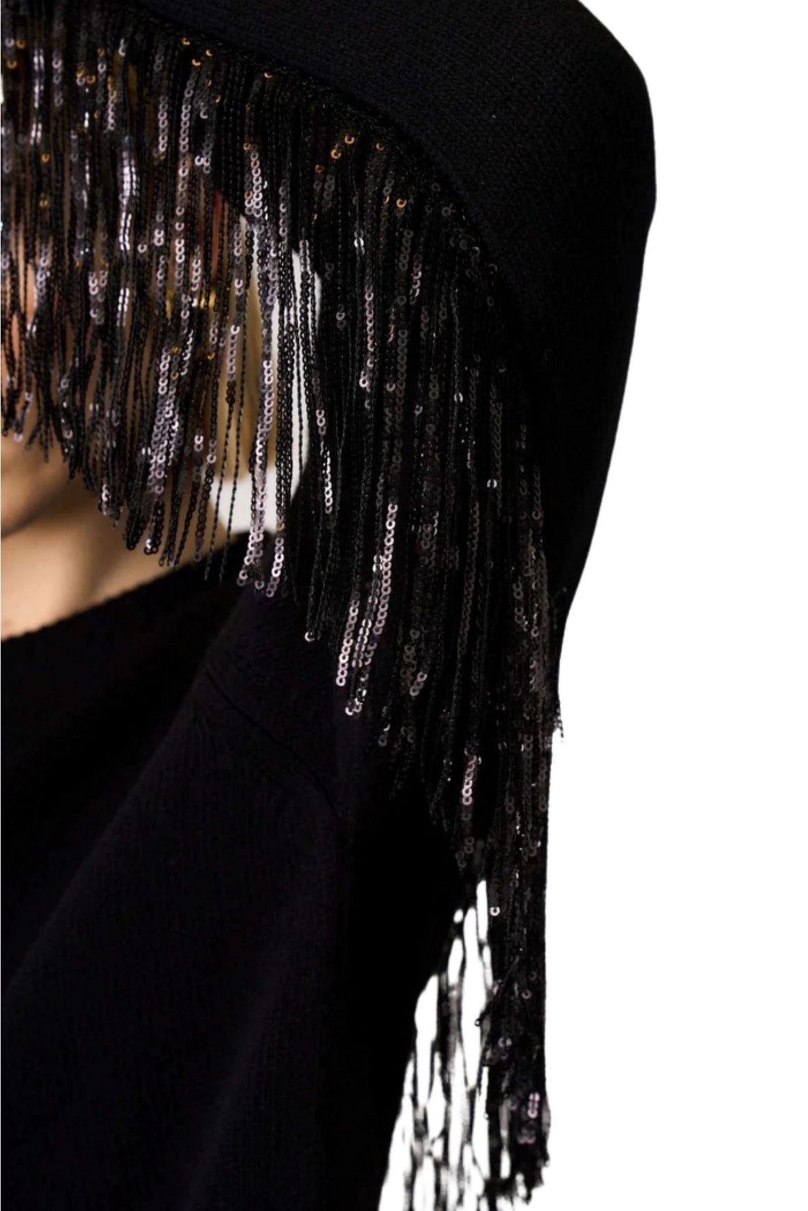  Jucca Maglia Over Con Frange Sulle Spalle Nero Woman - 2
