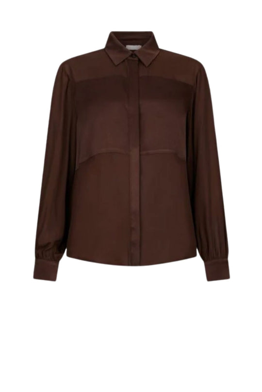 LIU JO Camicia in crêpe de chine Cioccolato