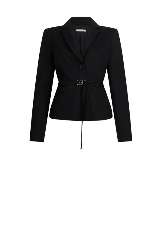 LIU JO JEANS Giacca Con Cintura Logata nera