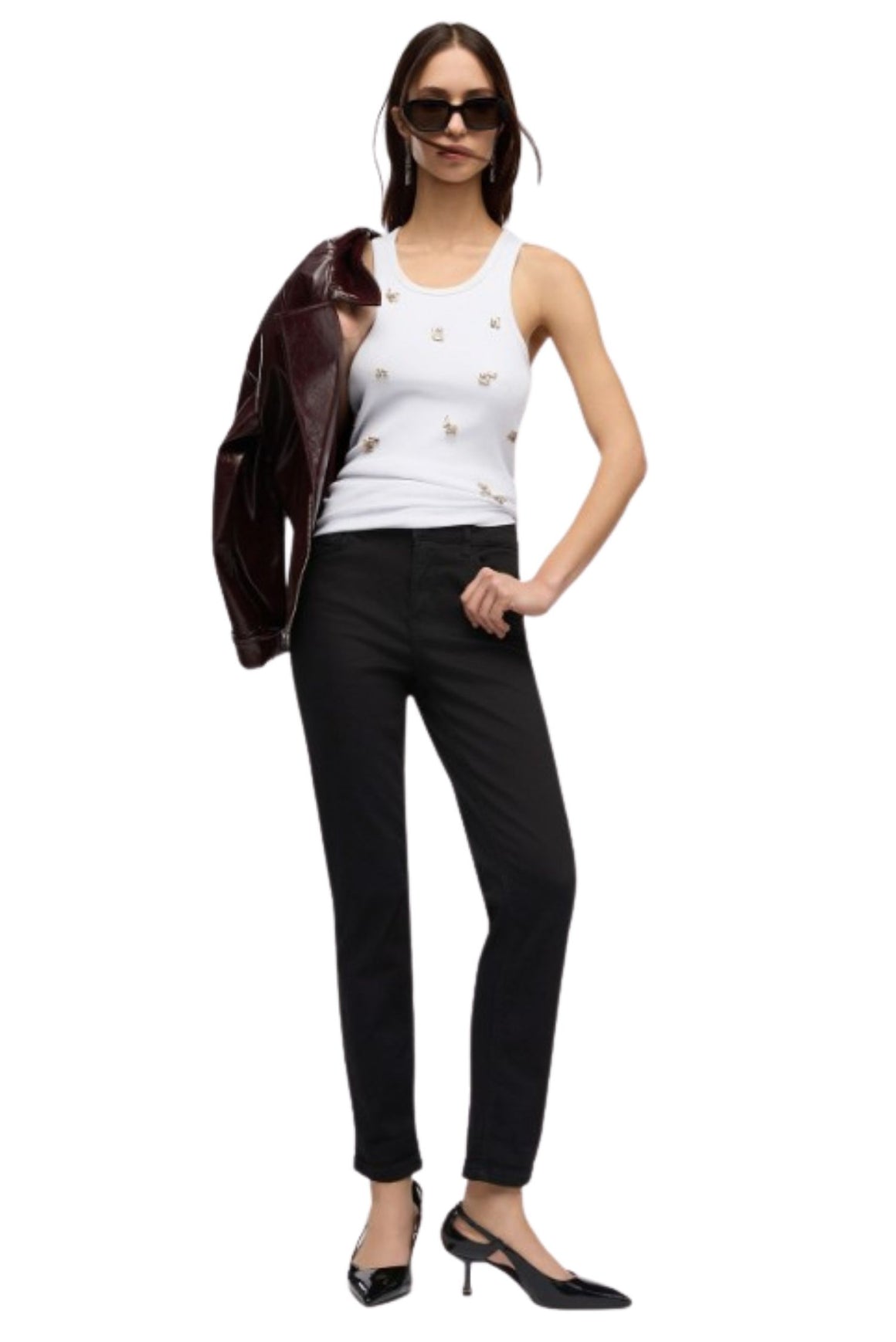  Liu Jo Jeans Skinny Con Risvolto Black Denim Woman - 2