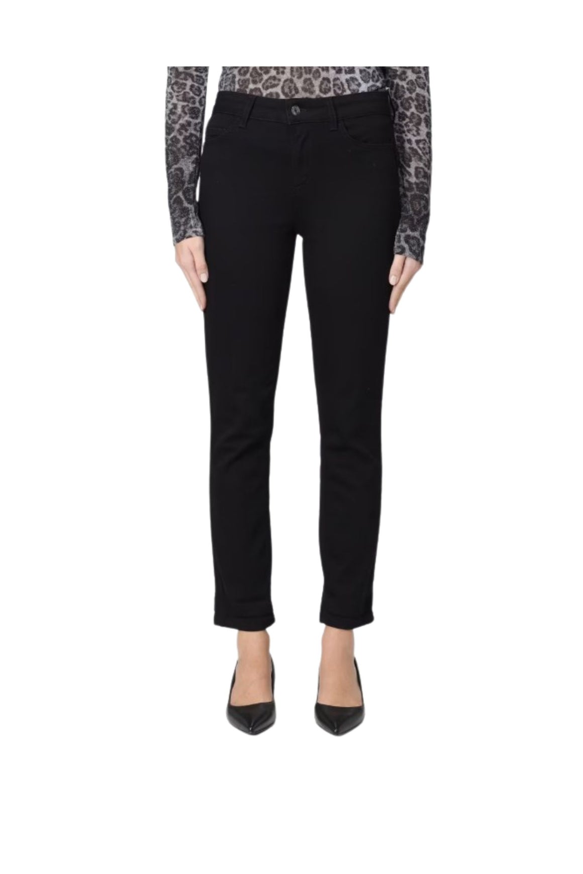  Liu Jo Jeans Skinny Con Risvolto Black Denim Woman - 1