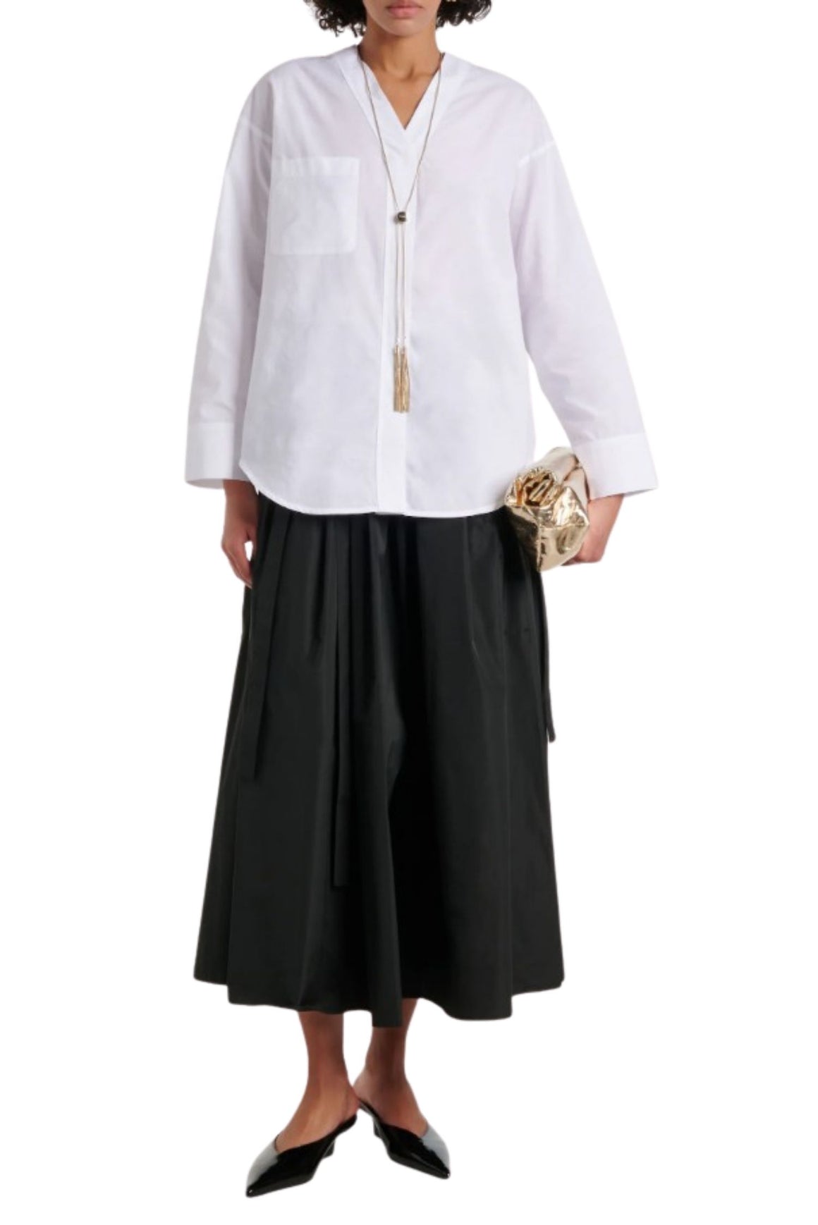  Max Mara Gonna Lunga Gea In Taffetà Nera Woman - 1