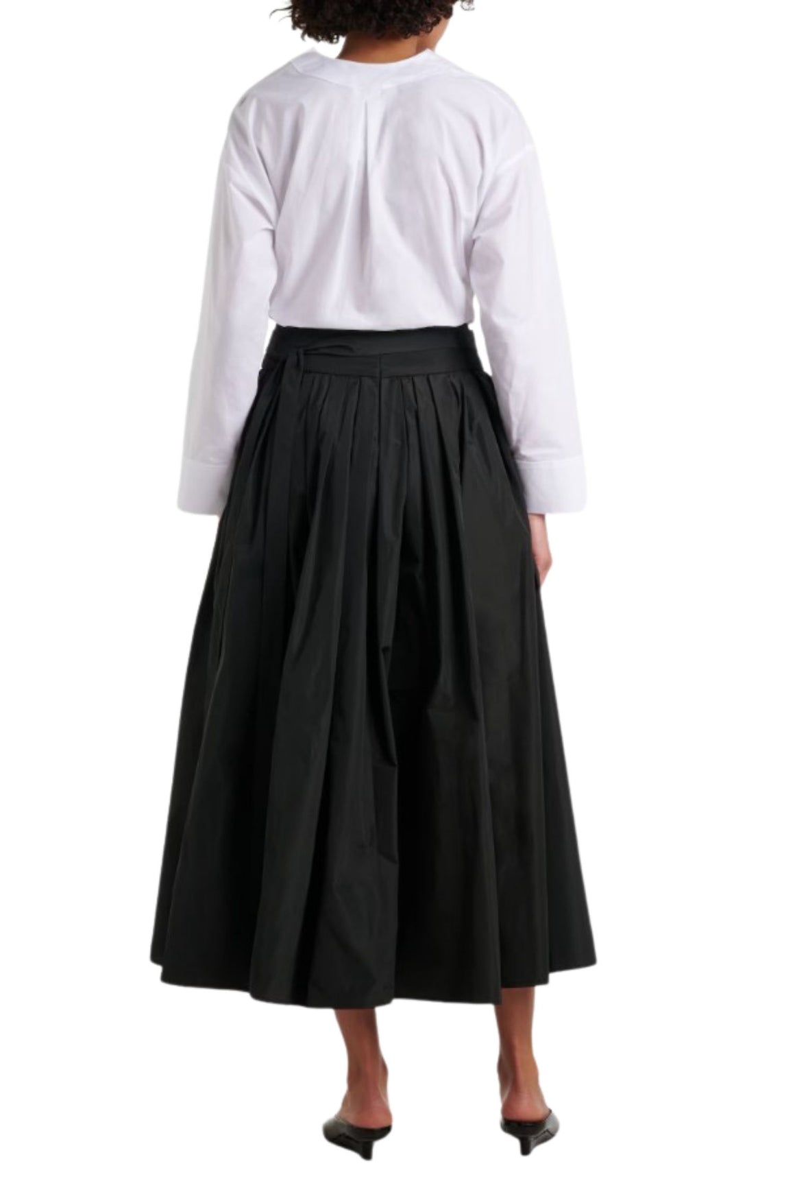  Max Mara Gonna Lunga Gea In Taffetà Nera Woman - 3