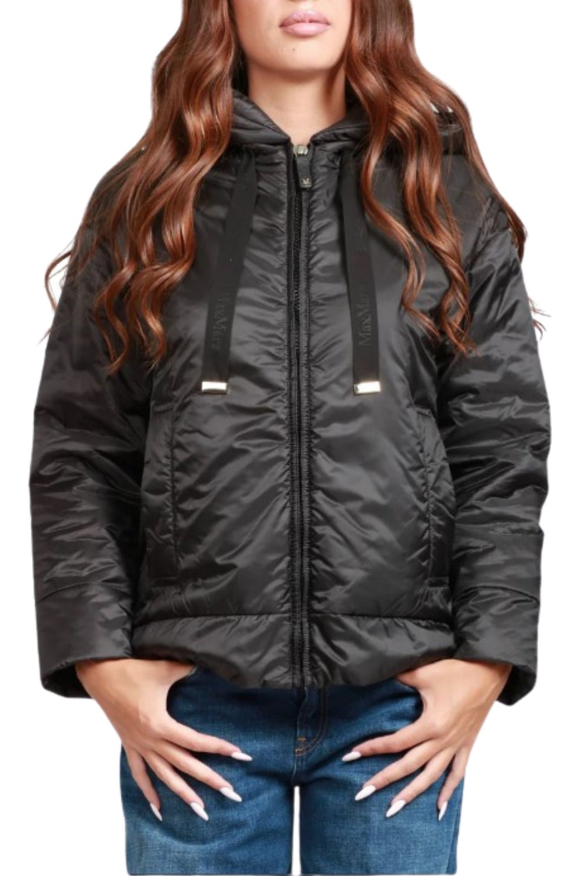  Max Mara Giacca Imbottita Antigoccia Con Cappuccio Colore Nero Woman - 2