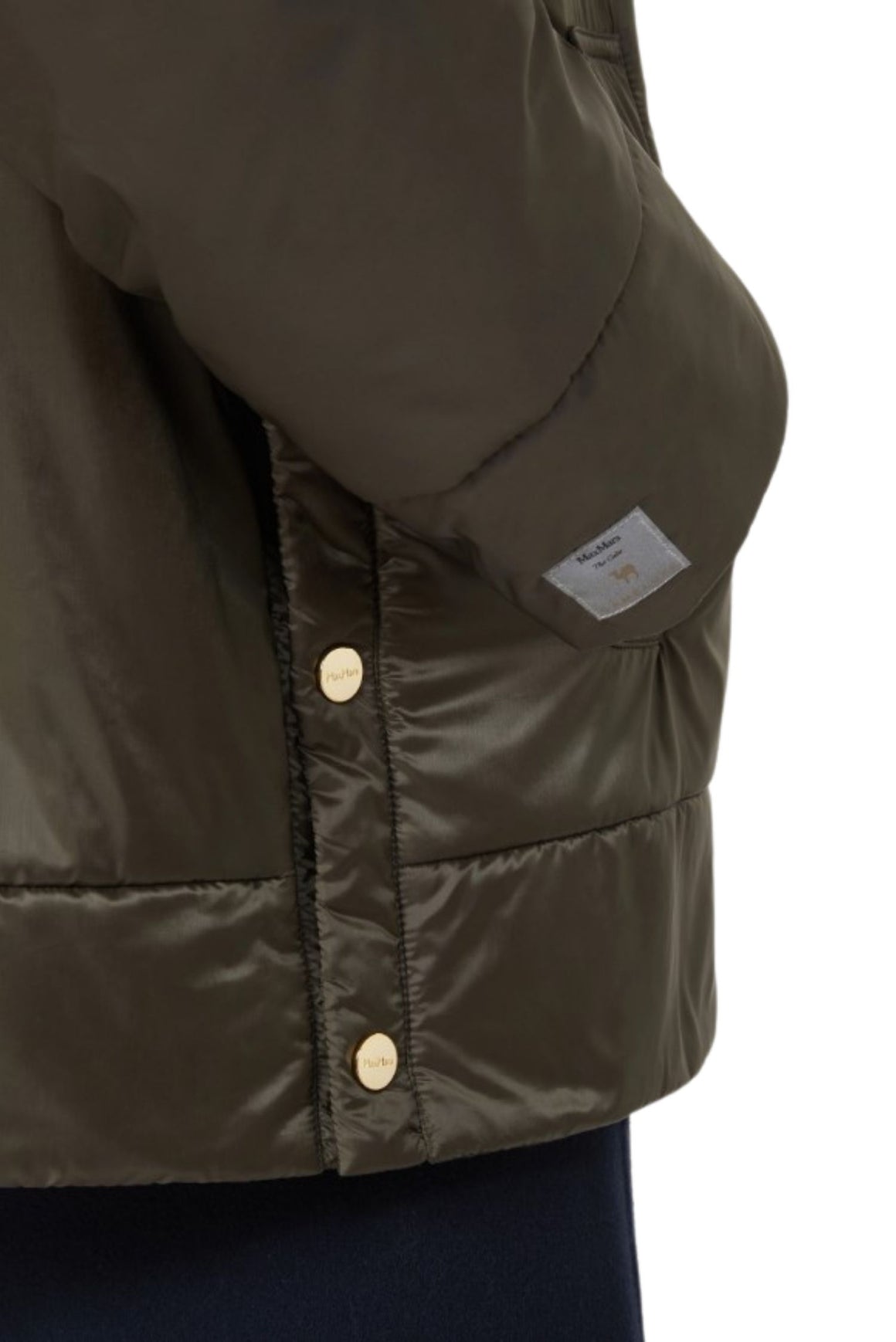  Max Mara Giacca Imbottita Antigoccia Con Cappuccio Colore Cachi Woman - 2
