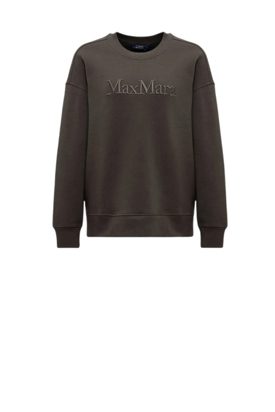 MAX MARA Felpa in cotone con logo Monza Verde