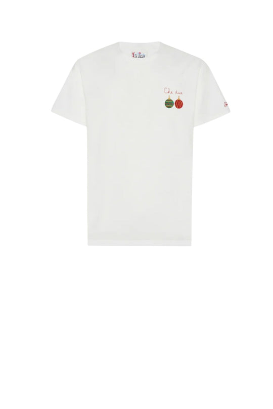 MC2 T-shirt Arnott in cotone bianco con ricamo