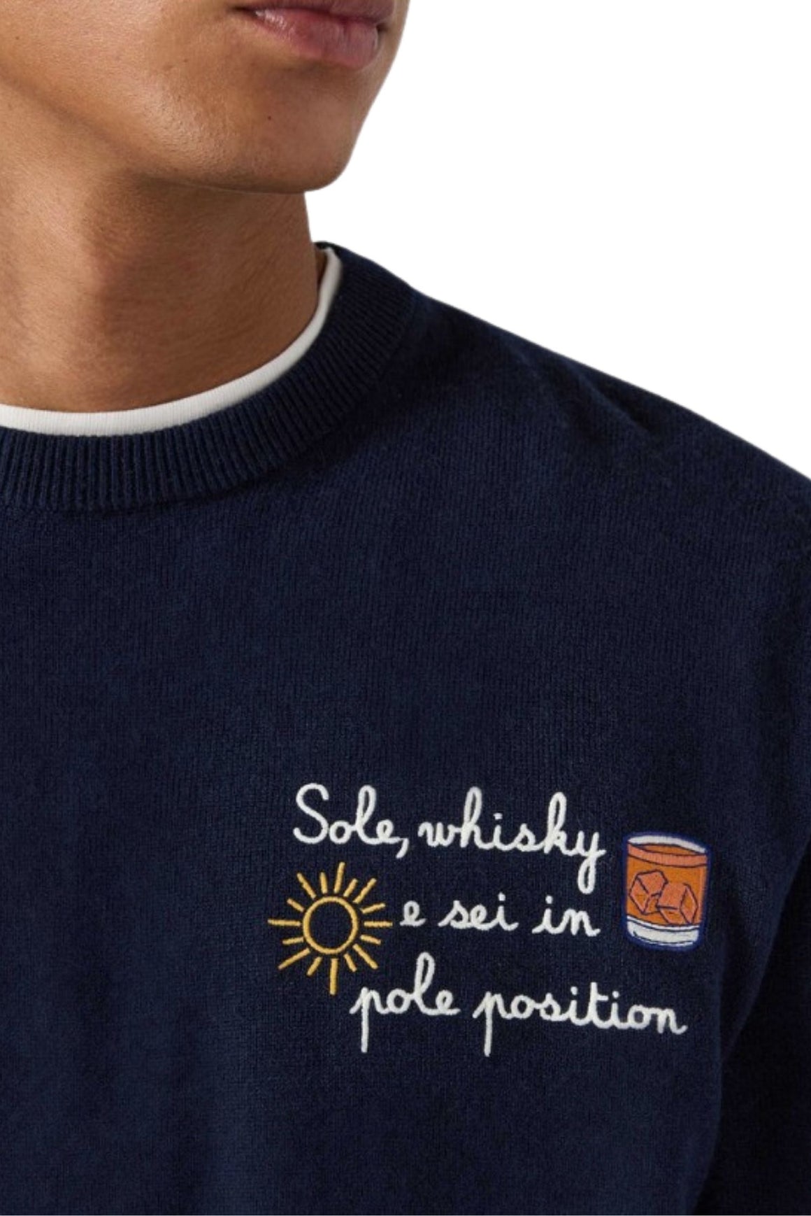  Mc2 Girocollo Heron Light Con Ricamo Sole Uomo - 3