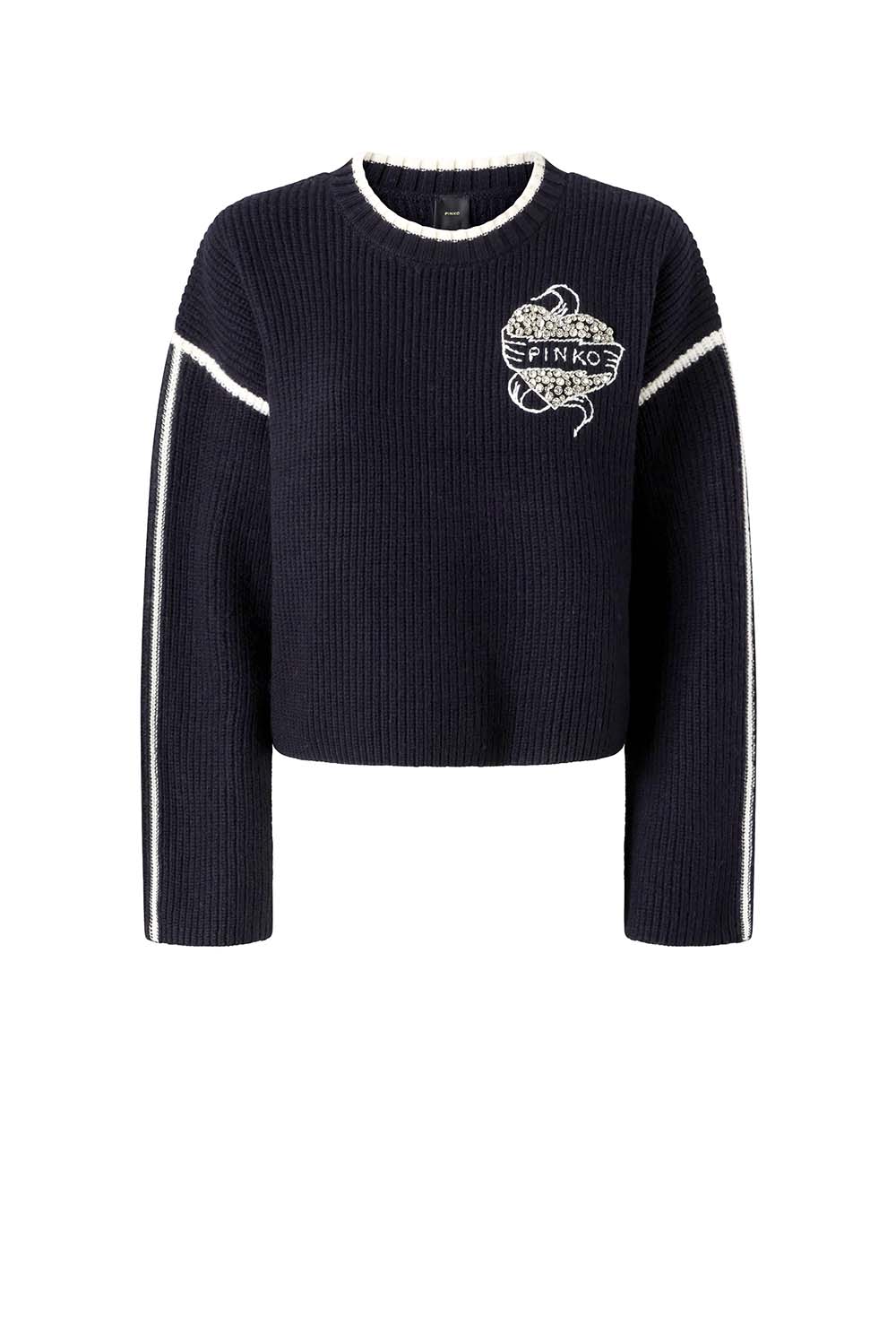  Pinko Maglione Alicudi Blu Bianco Woman - 1