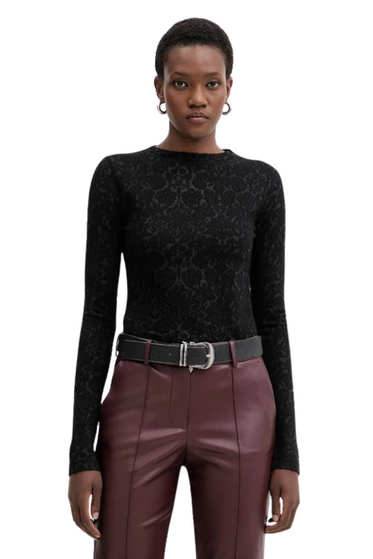 Pinko camicetta con lana colore nero