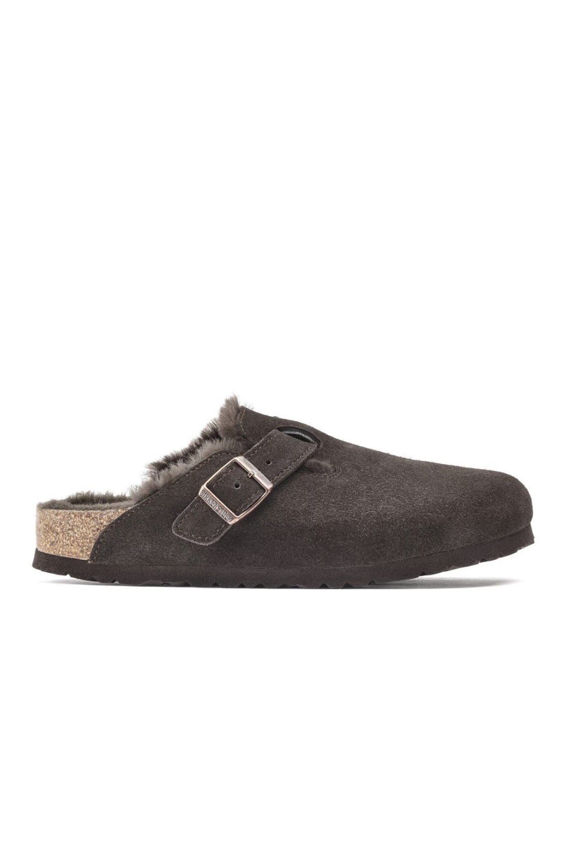  Birkenstock Boston Pelle Scamosciata Shearling Mocca Woman - 1