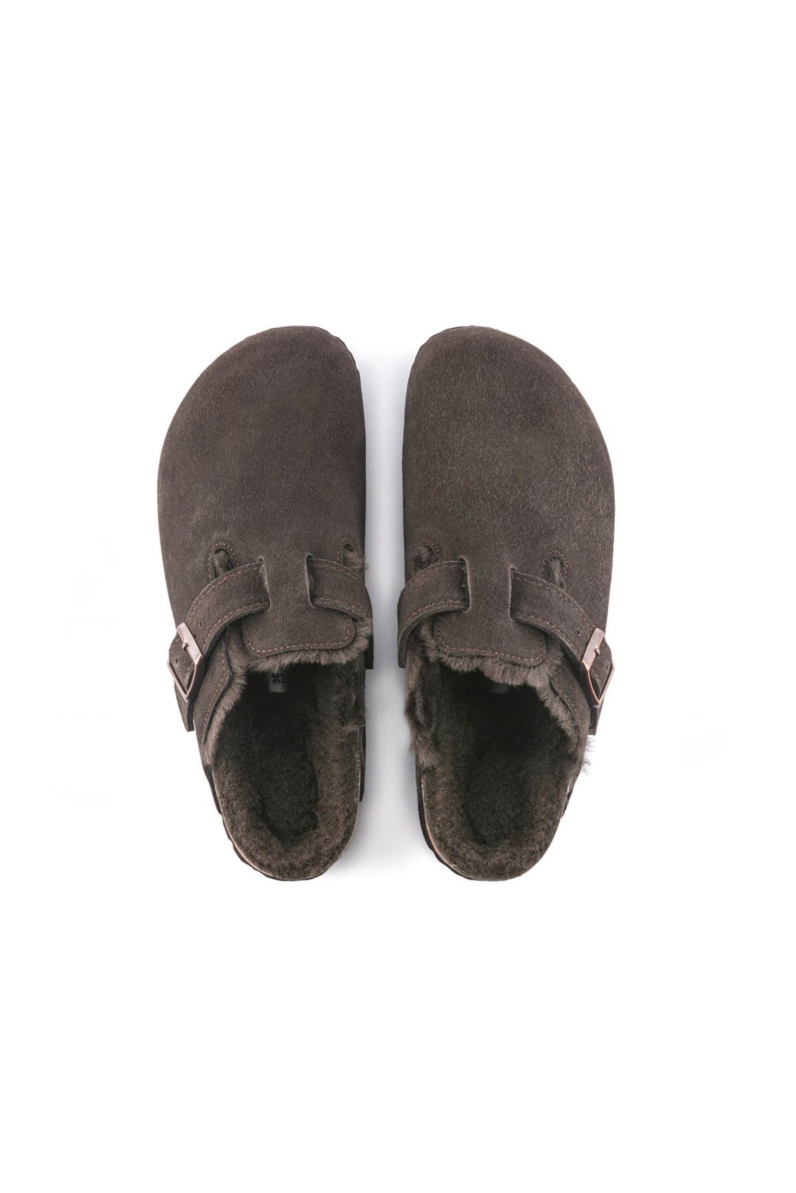  Birkenstock Boston Pelle Scamosciata Shearling Mocca Woman - 4