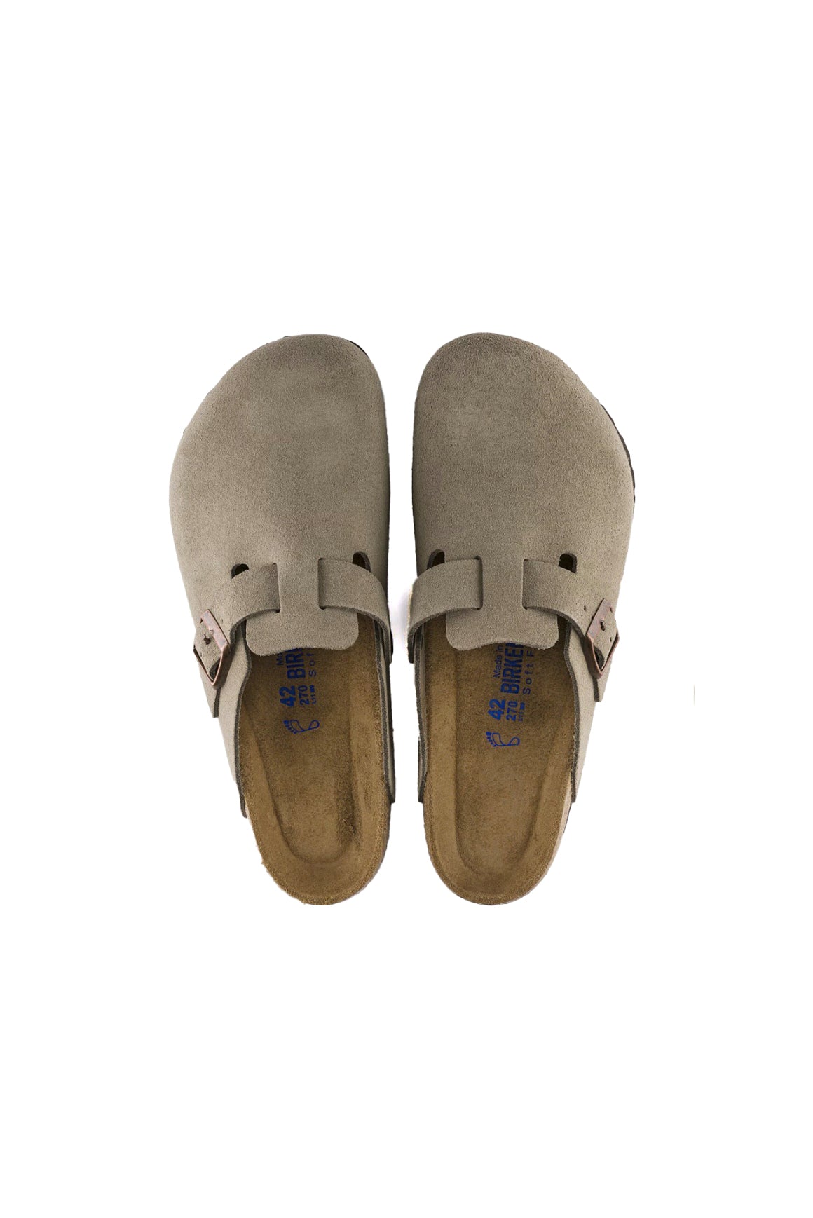  Birkenstock Boston Pelle Scamosciata Plantare Morbido Taupe Woman - 4