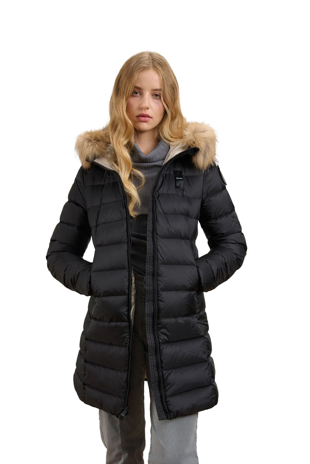  Blauer Piumino Lungo Kristin Nero Woman - 2