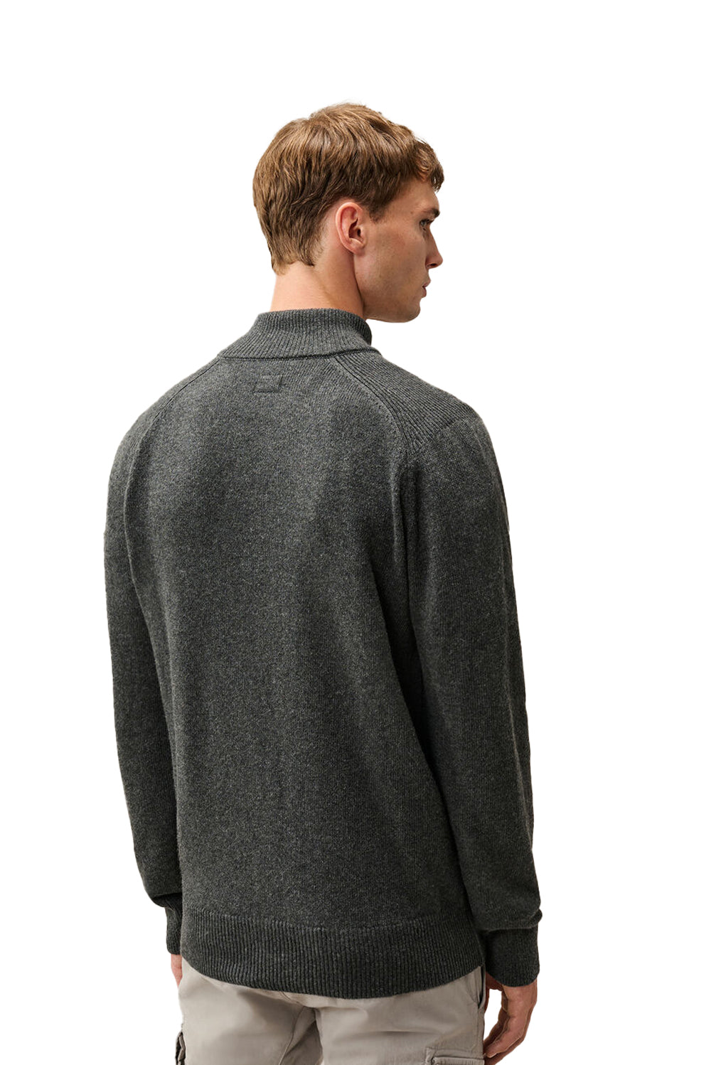  Cp Company Cardigan Con Zip Lambswool Grs 978 Dark Shadow Uomo - 3