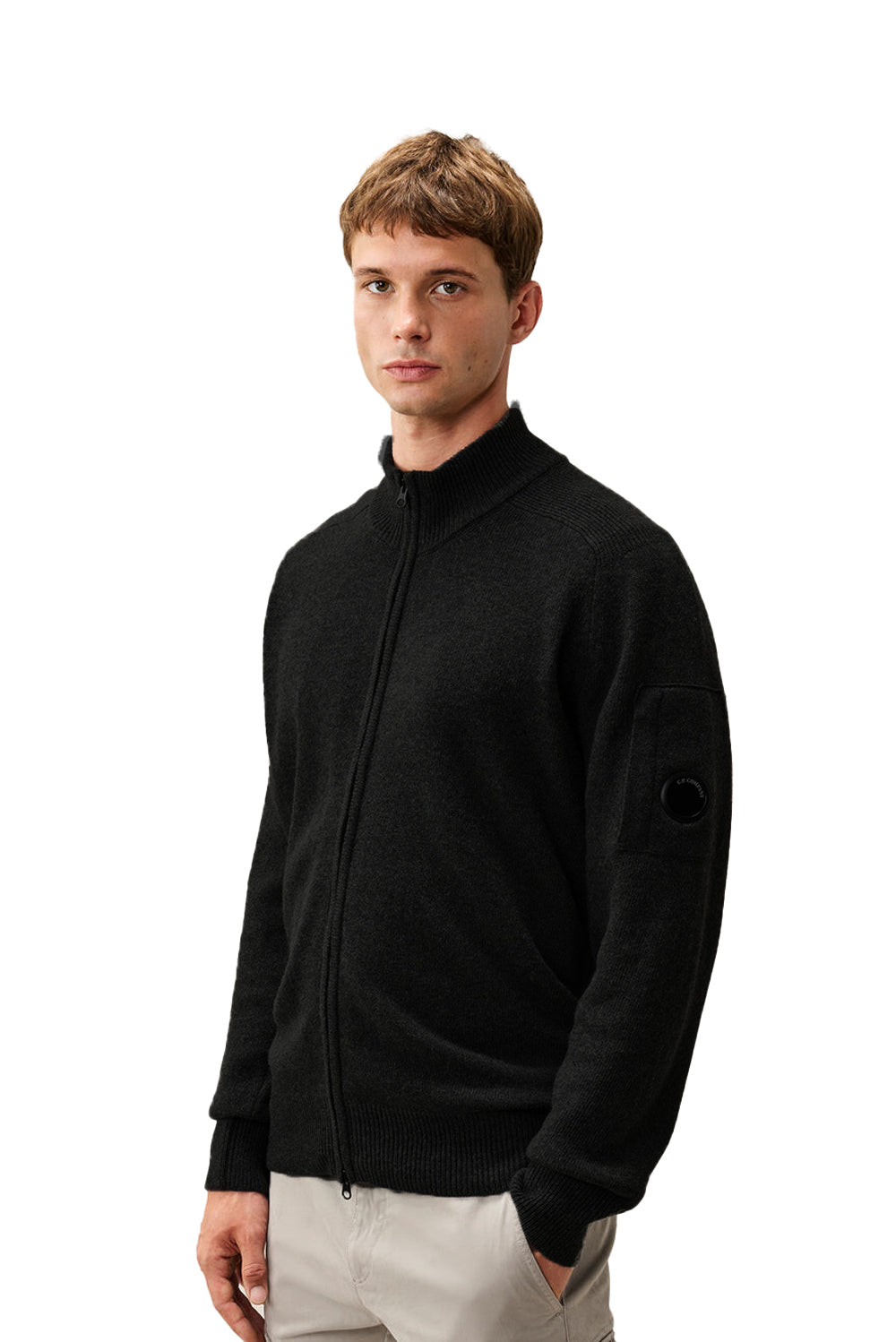  Cp Company Cardigan Con Zip Lambswool Grs 999 Black Uomo - 2