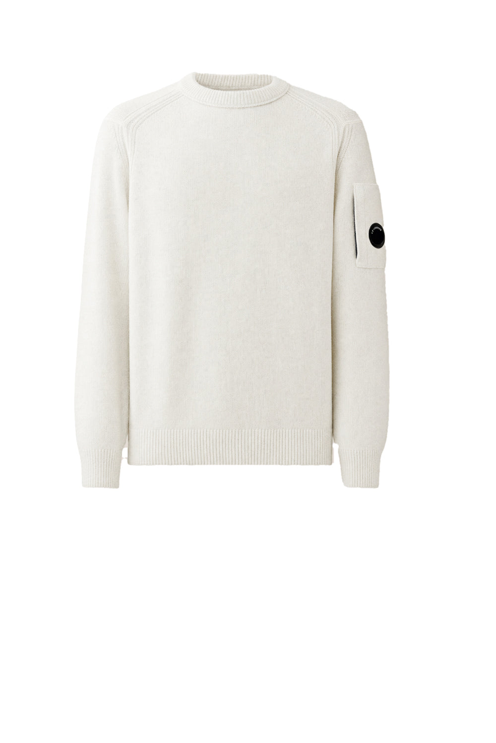  Cp Company Maglione Lana Vanisé M12 White Melange Uomo - 1