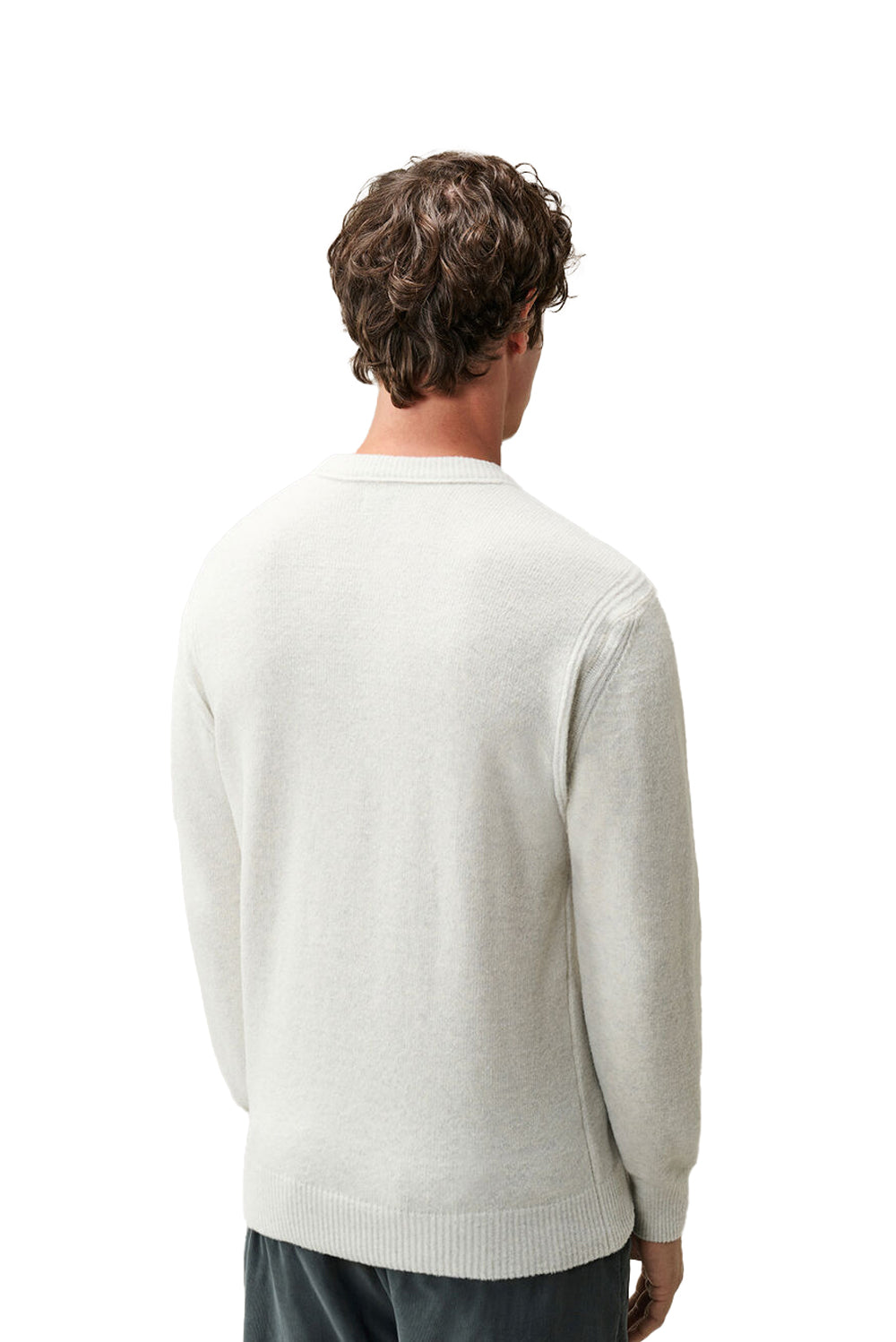  Cp Company Maglione Lana Vanisé M12 White Melange Uomo - 3