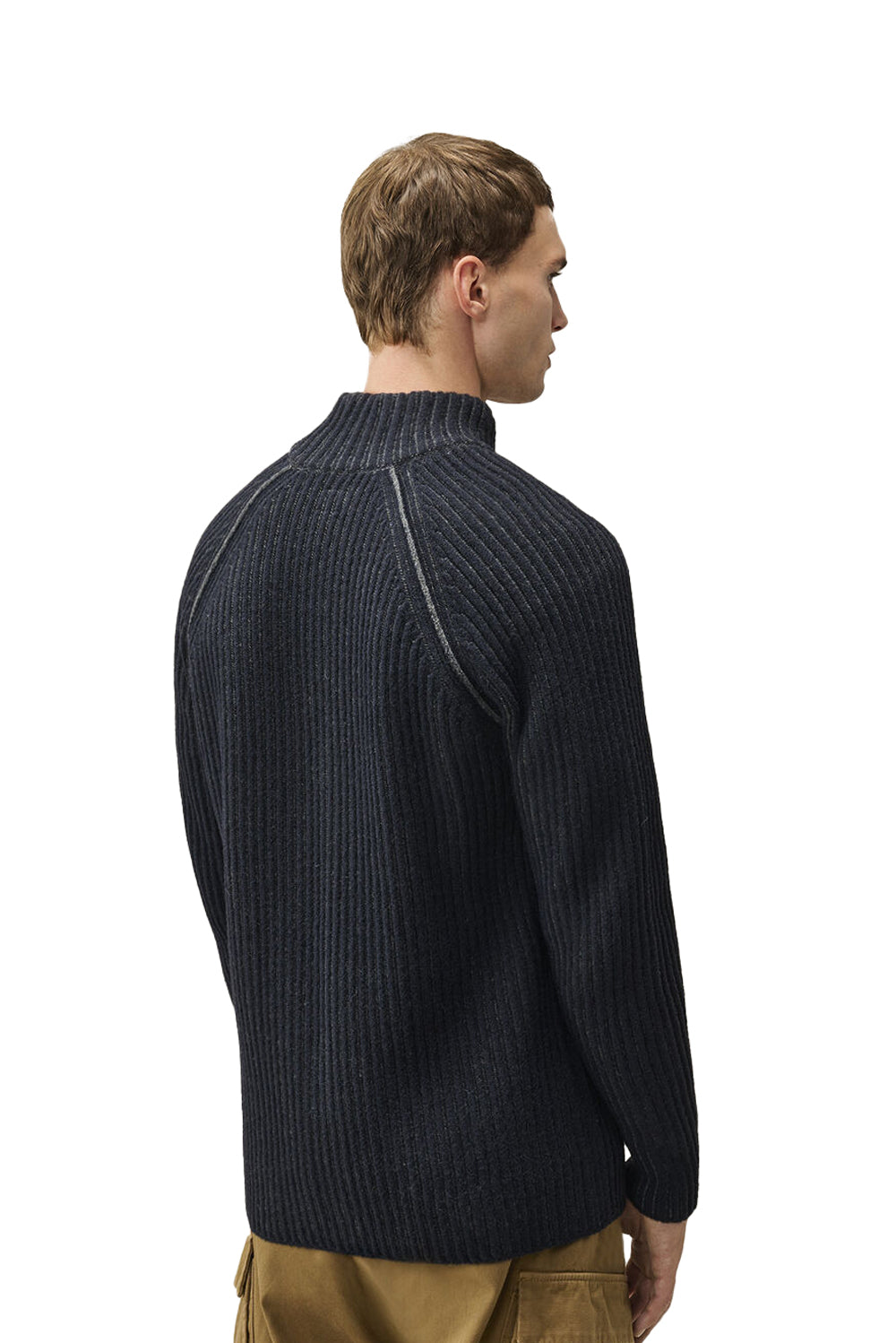  Cp Company Cardigan Lambswool Vanisé 978 Dark Shadow Uomo - 3