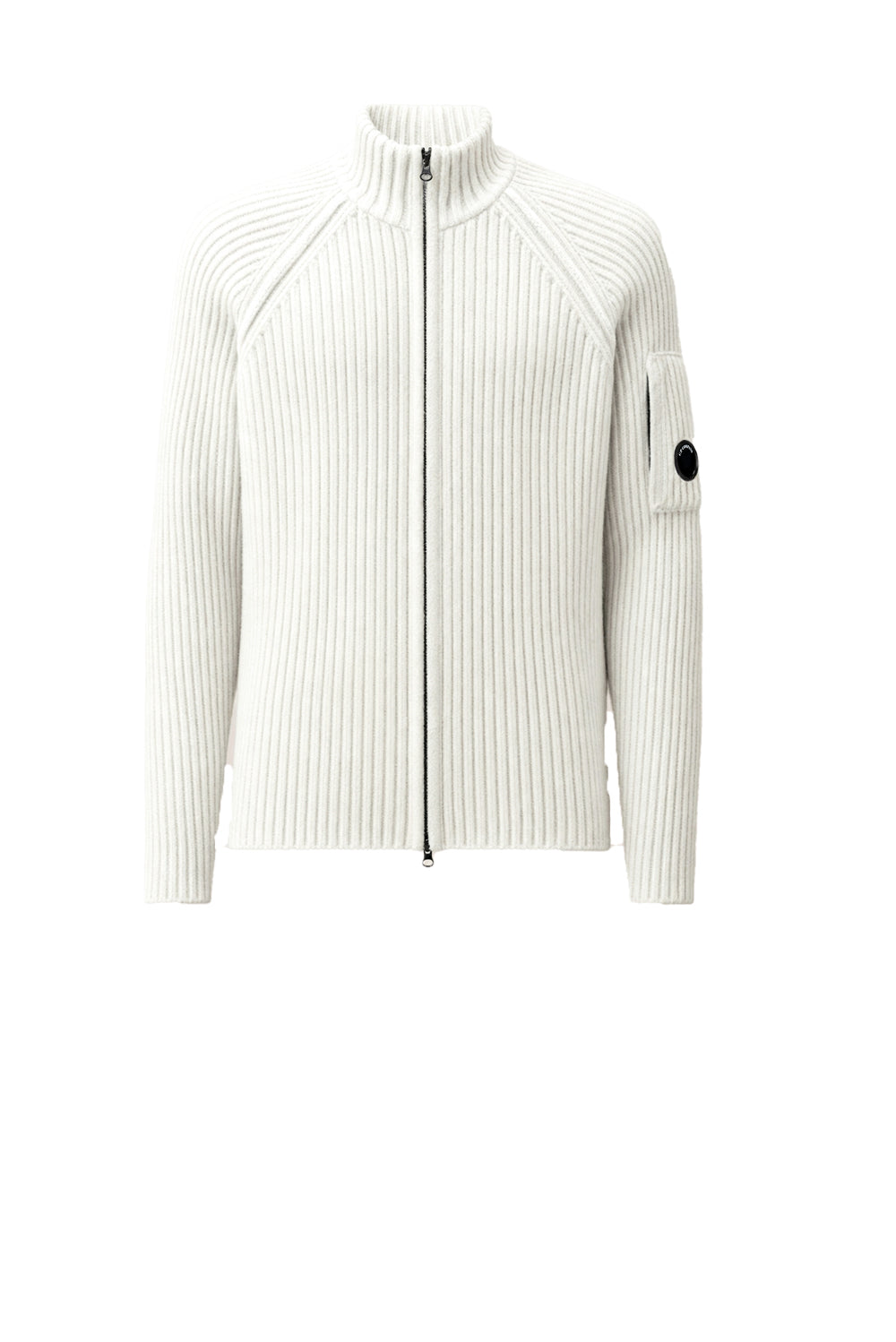  Cp Company Cardigan Lambswool Vanisé M12 White Melange Uomo - 1