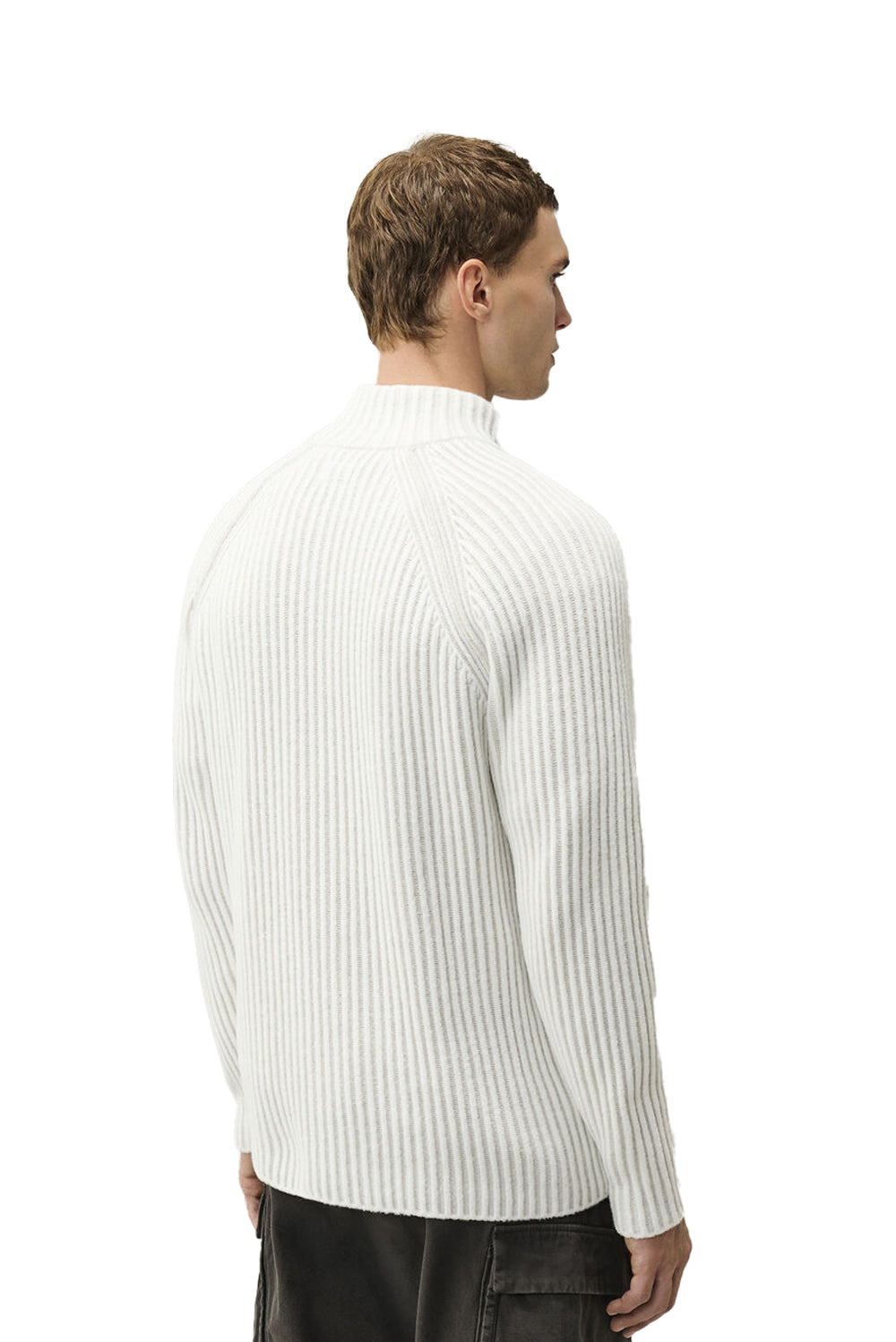  Cp Company Cardigan Lambswool Vanisé M12 White Melange Uomo - 3