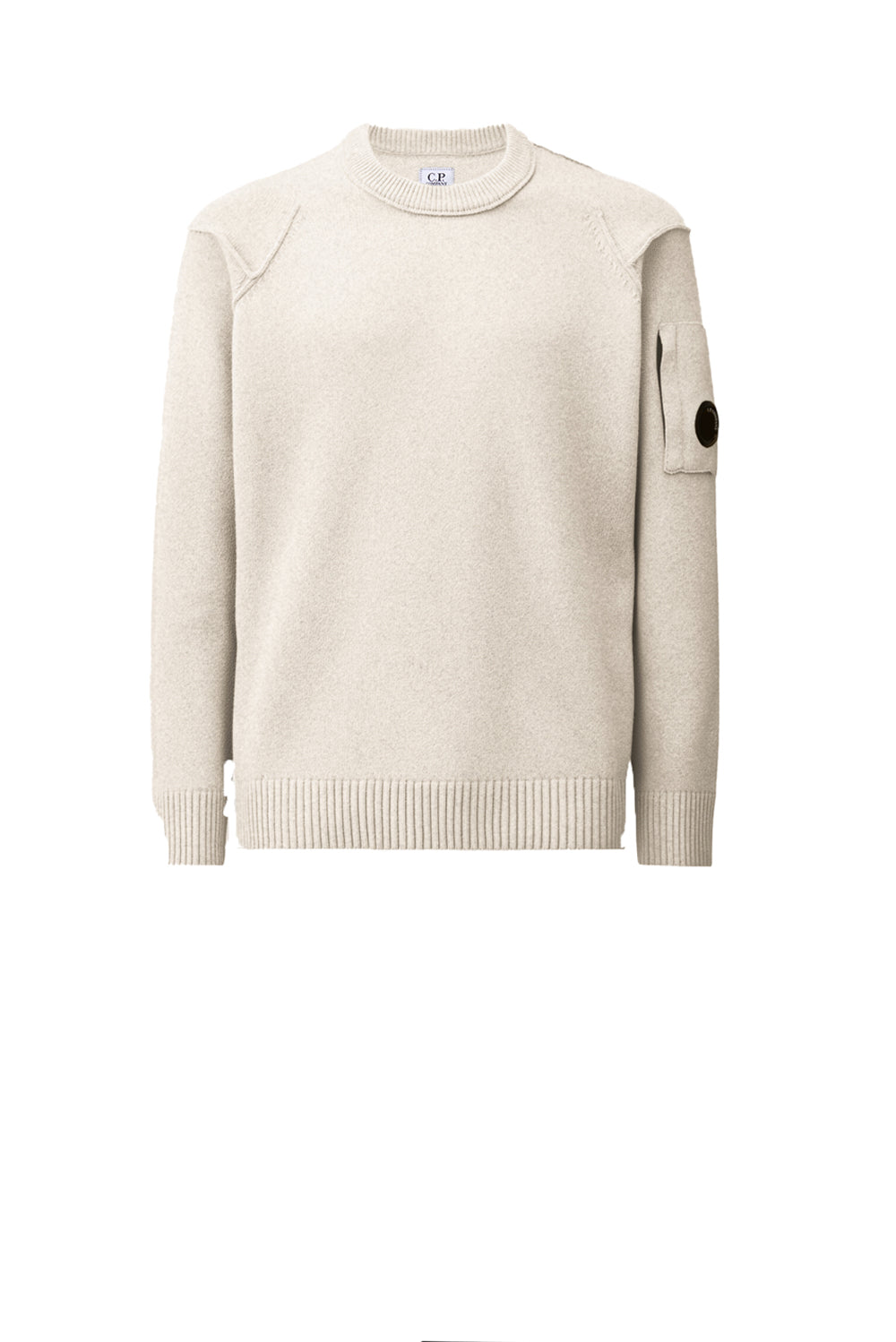  Cp Company Maglione Lambswool Grs M13 Off White Melange Uomo - 1
