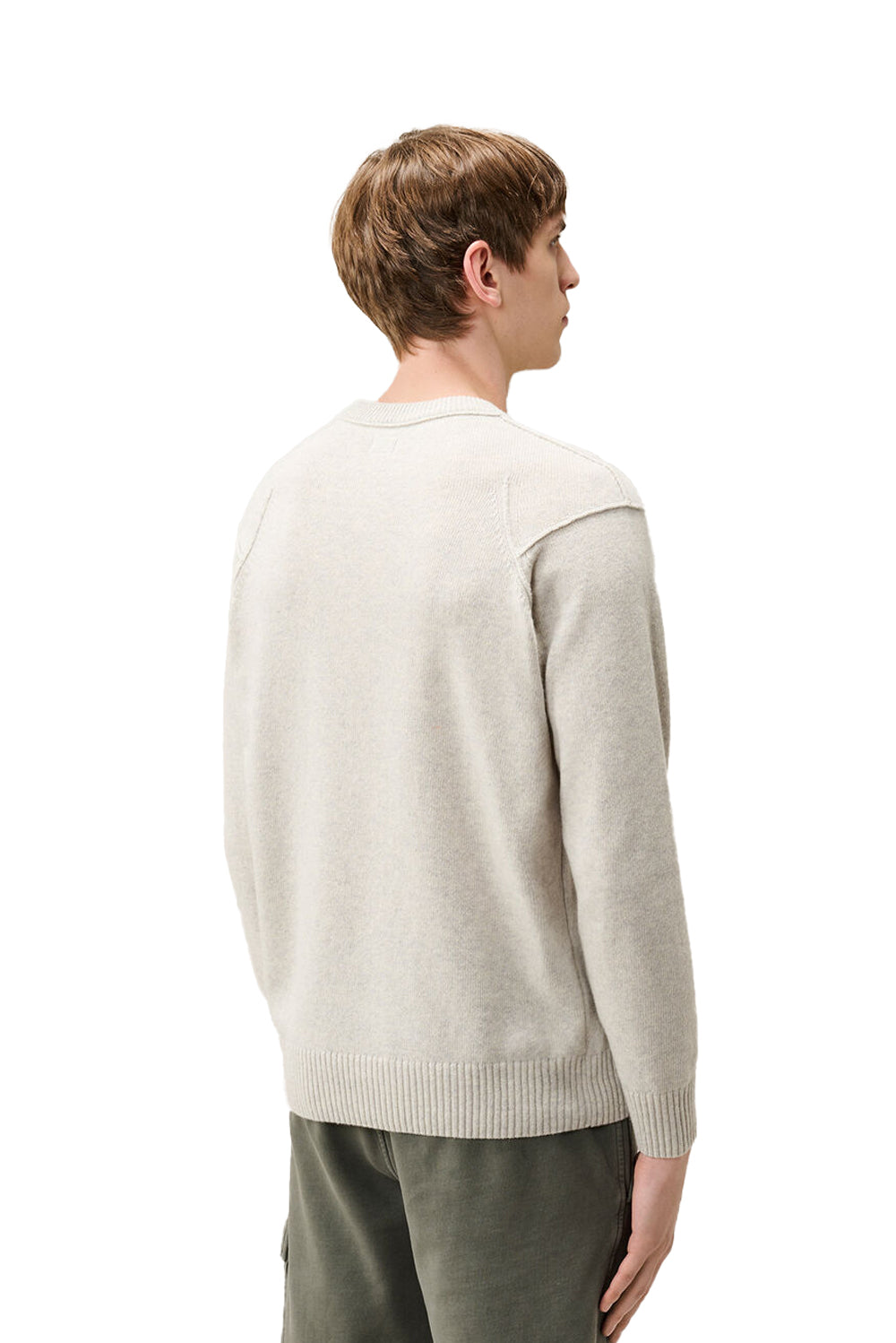  Cp Company Maglione Lambswool Grs M13 Off White Melange Uomo - 3