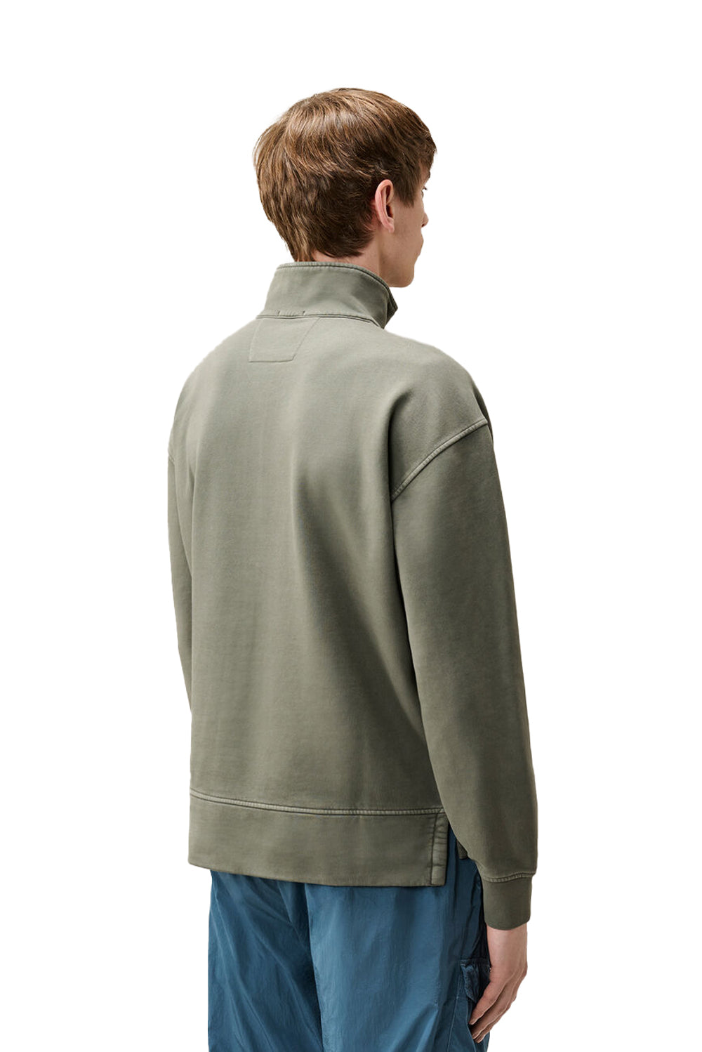  Cp Company Felpa Cotone Spazzolato 950 Castor Gray Uomo - 3