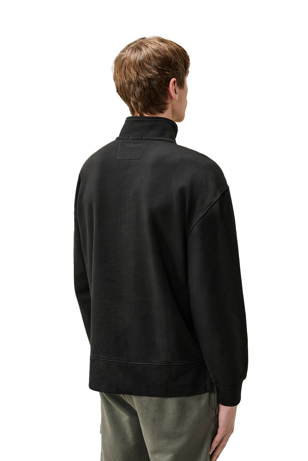  Cp Company Felpa Cotone Spazzolato 999 Black Uomo - 3