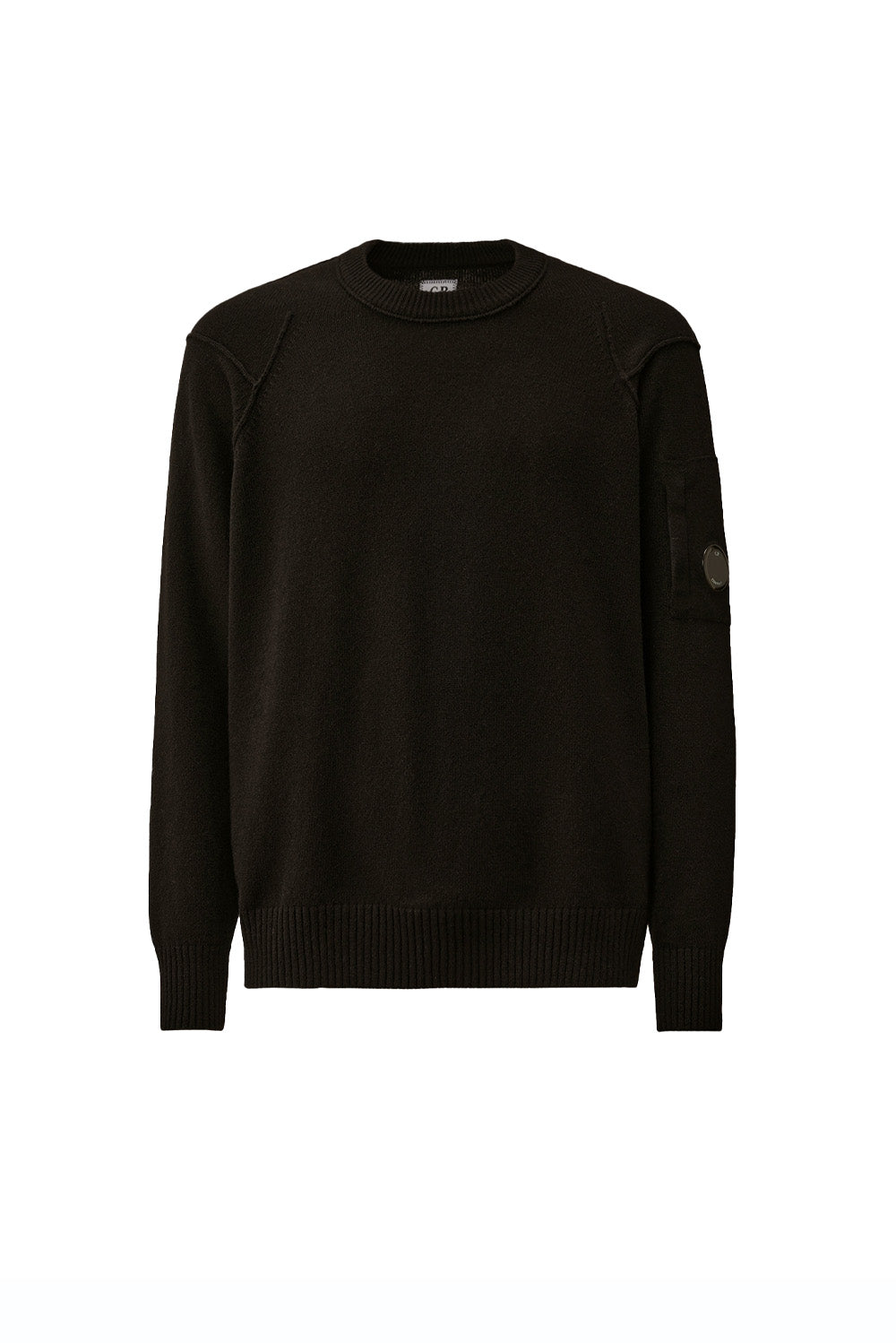  Cp Company Crewneck Lens Sweater 999 Black Uomo - 1