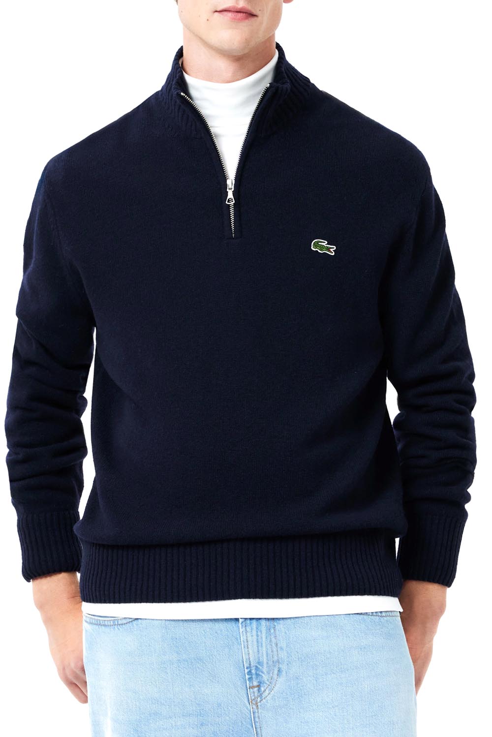  Lacoste Maglione A Collo Alto In Lana Cardata Con Zip 166 Uomo - 2